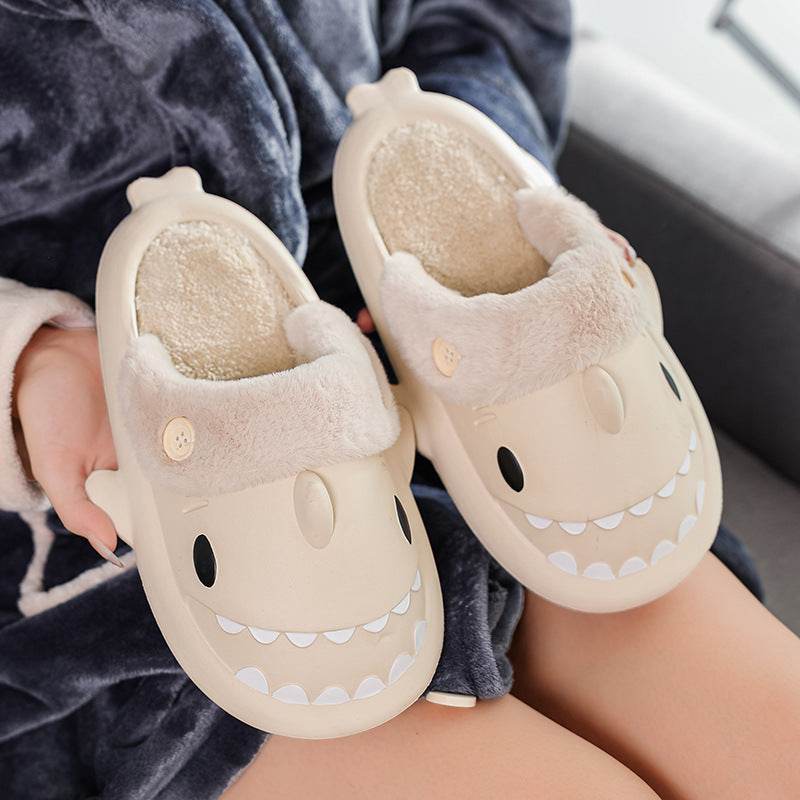 Kawaii Comfy Indoor Shark Slippers for Women & Men - Soft Plush House Shoes with Non-Slip Sole - Perfect for Home, Lounge, Dorm & Gift Giving