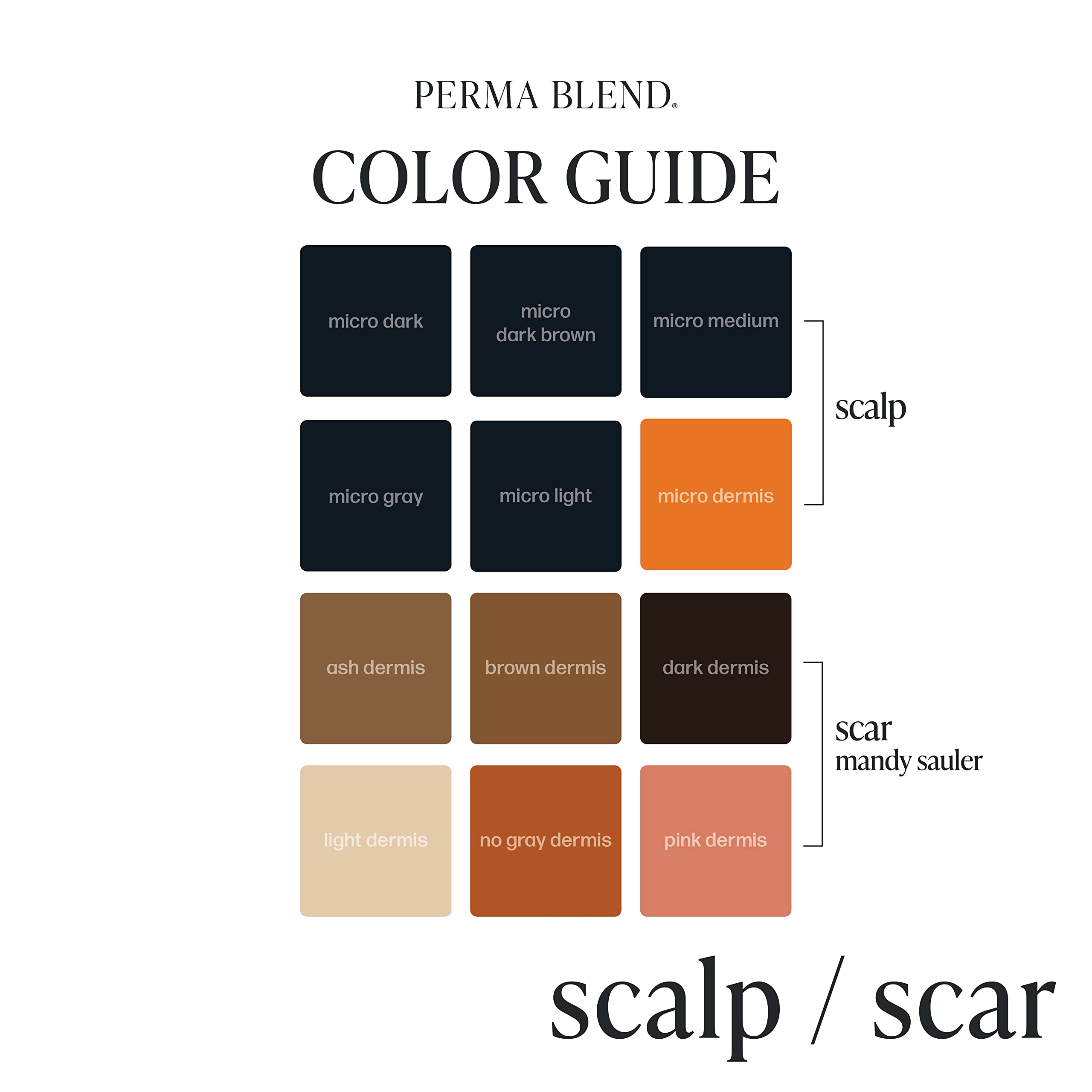 Perma Blend Permanent Scalp Microblading Pigment - Professional Cosmetic Tattoo Ink for Eyebrows, Eyeliner & Lip Blush - 0.5 oz | Salon & Home Use | Micro Mod Formula for Natural-Looking Results