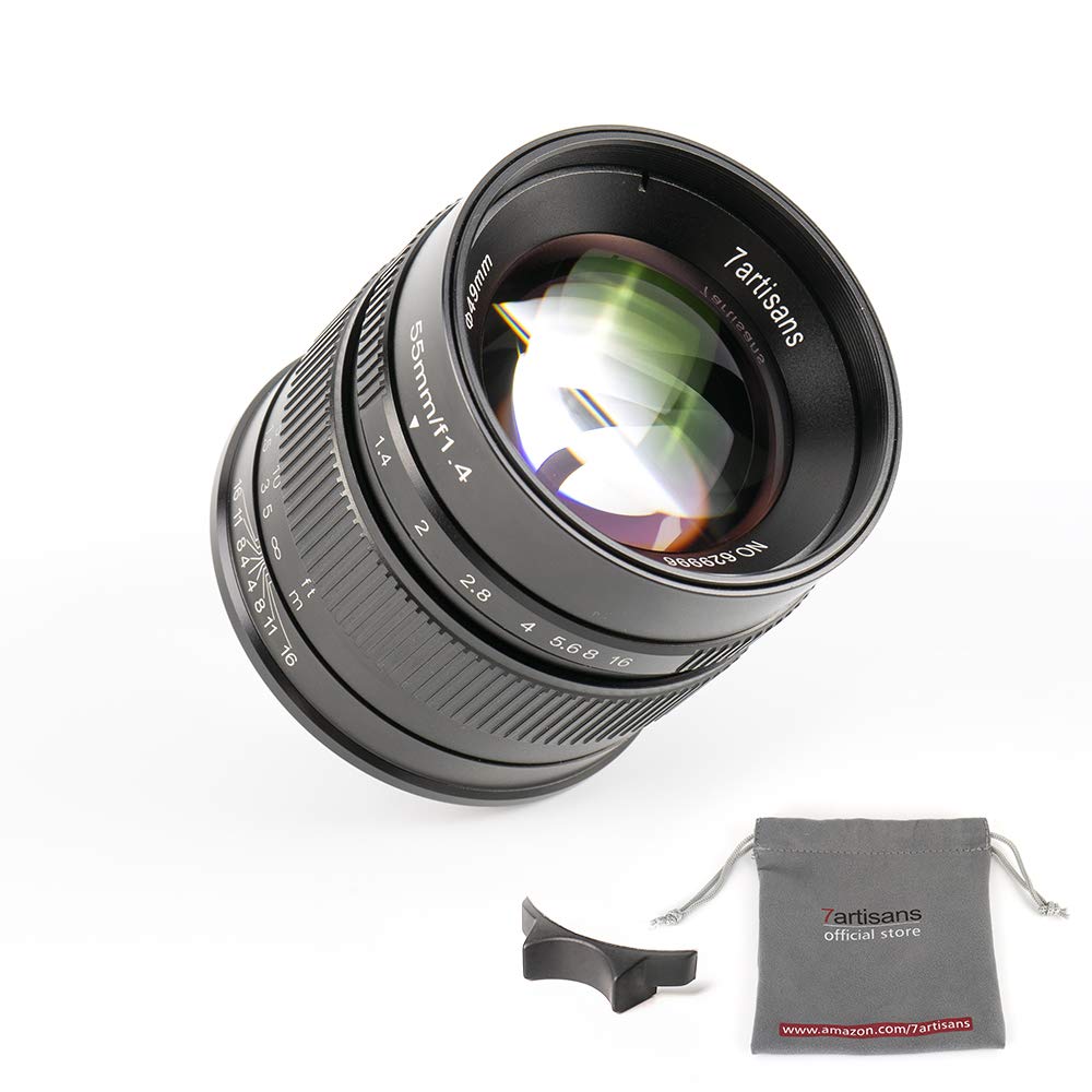 7artisans 55mm F1.4 APS-C Manual Focus Prime Lens for Canon EOS-M Mount (M1 M2 M3 M5 M6) - Perfect for Portrait, Street & Low Light Photography