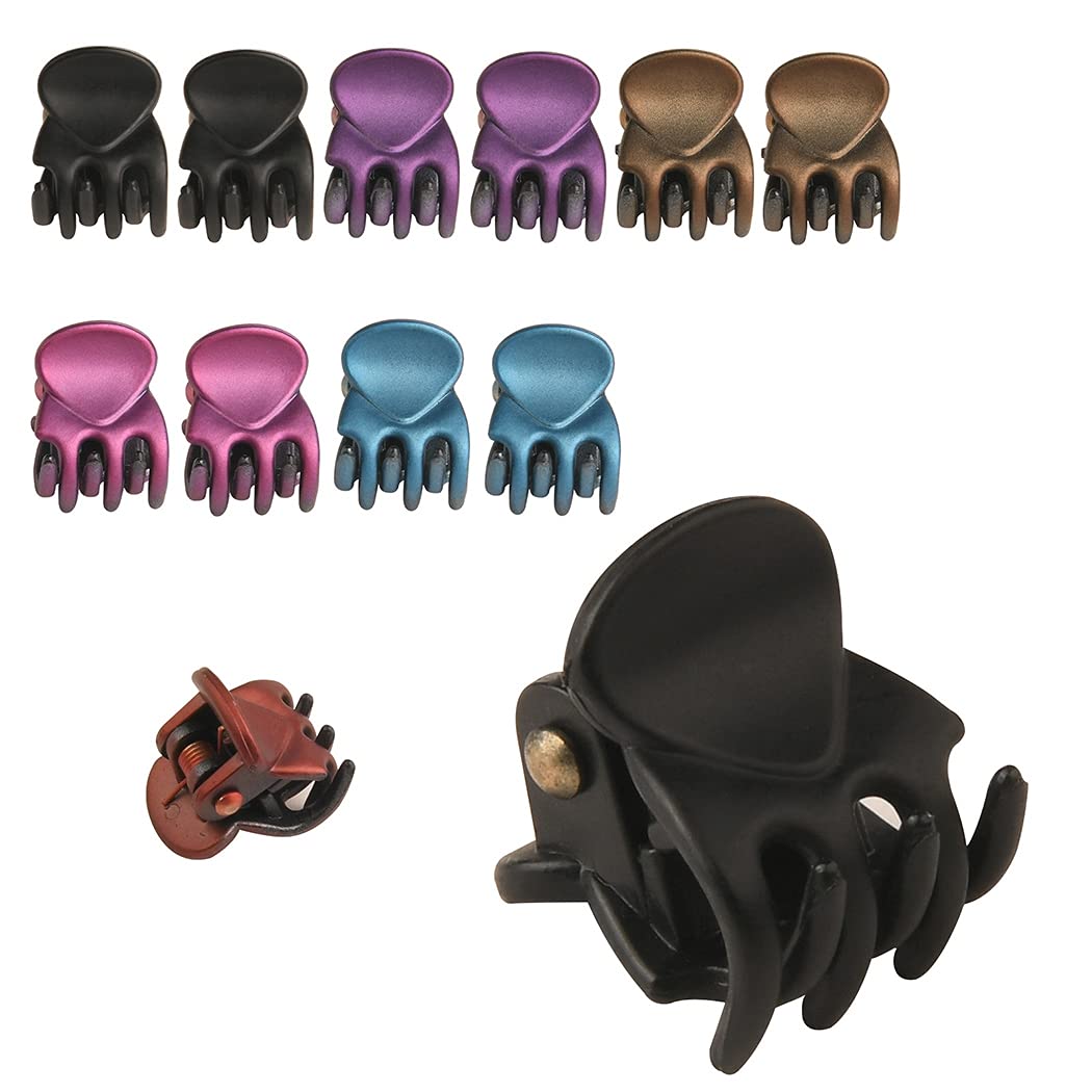 Licogel 12PCS Small Hair Claw Clips - Non-Slip Mini Jaw Clips for Women & Girls with Thick, Curly, Long or Thin Hair - Perfect for School, Work, Travel and Everyday Hairstyles