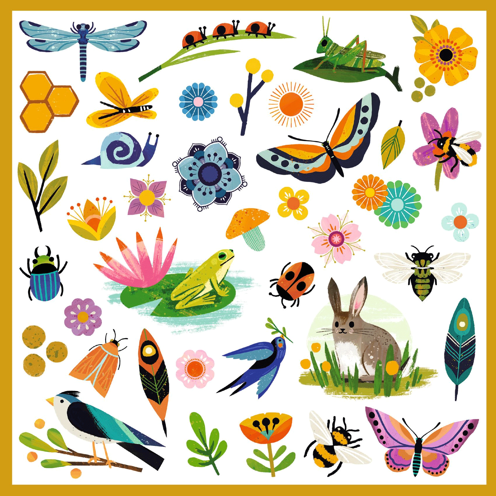 160 Colorful Garden Stickers for Kids by Djeco - Perfect for Scrapbooking, DIY Crafts, and School Projects