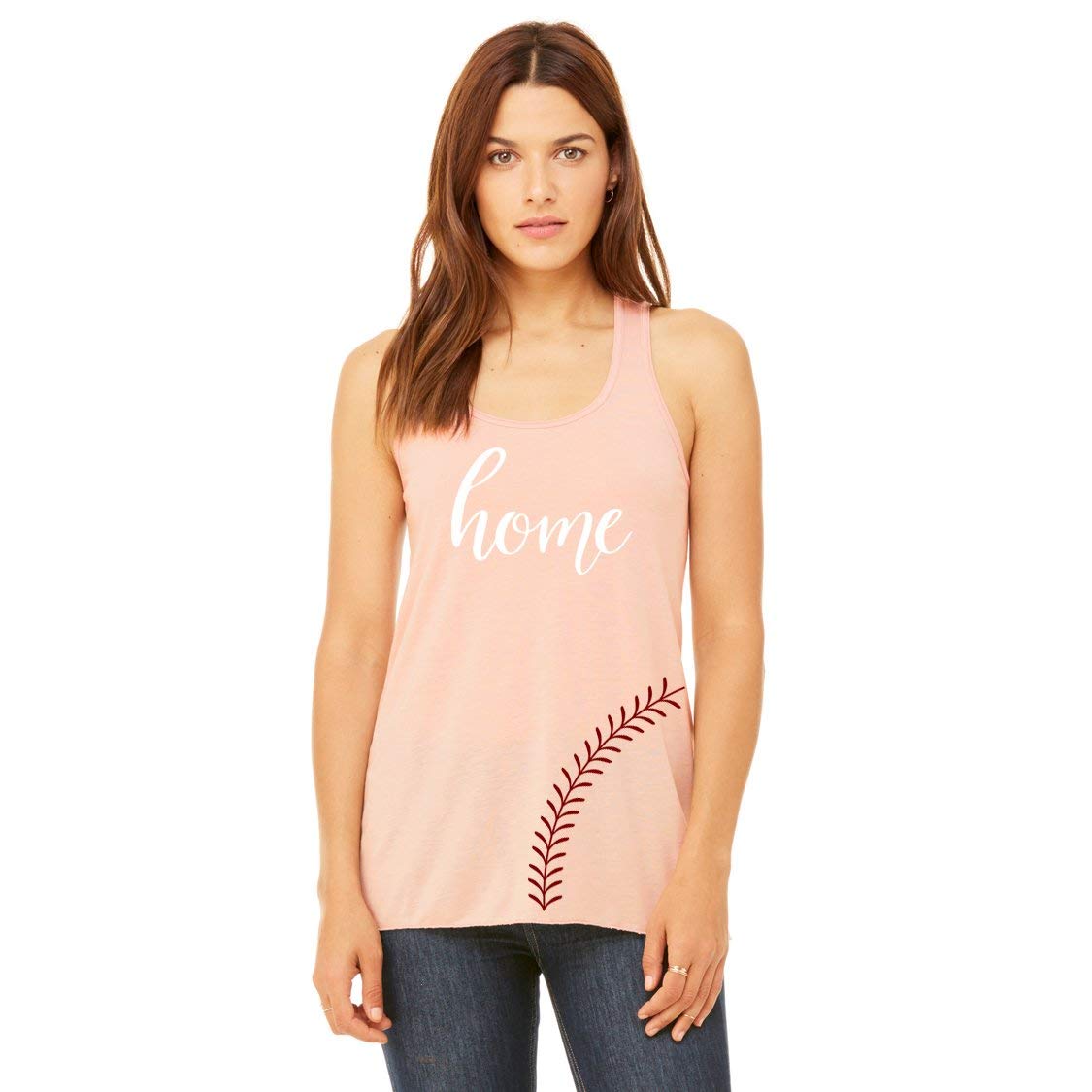 NanyCrafts Women's Racerback Tank Top - Baseball & Softball Mom Fan Shirt - Comfortable Athletic Wear for Games, Practice & Casual Outfits