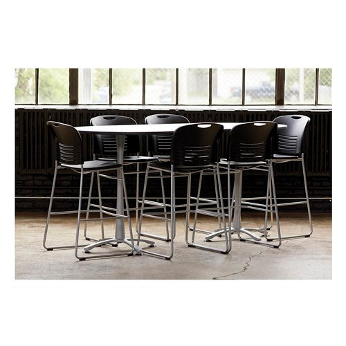 Safco Vy Plastic Bistro Height Sled Base Chair 4295 - Lightweight Stackable Bar Stool for Kitchen, Cafe & Restaurant Dining - Perfect for Home, Office & Commercial Use
