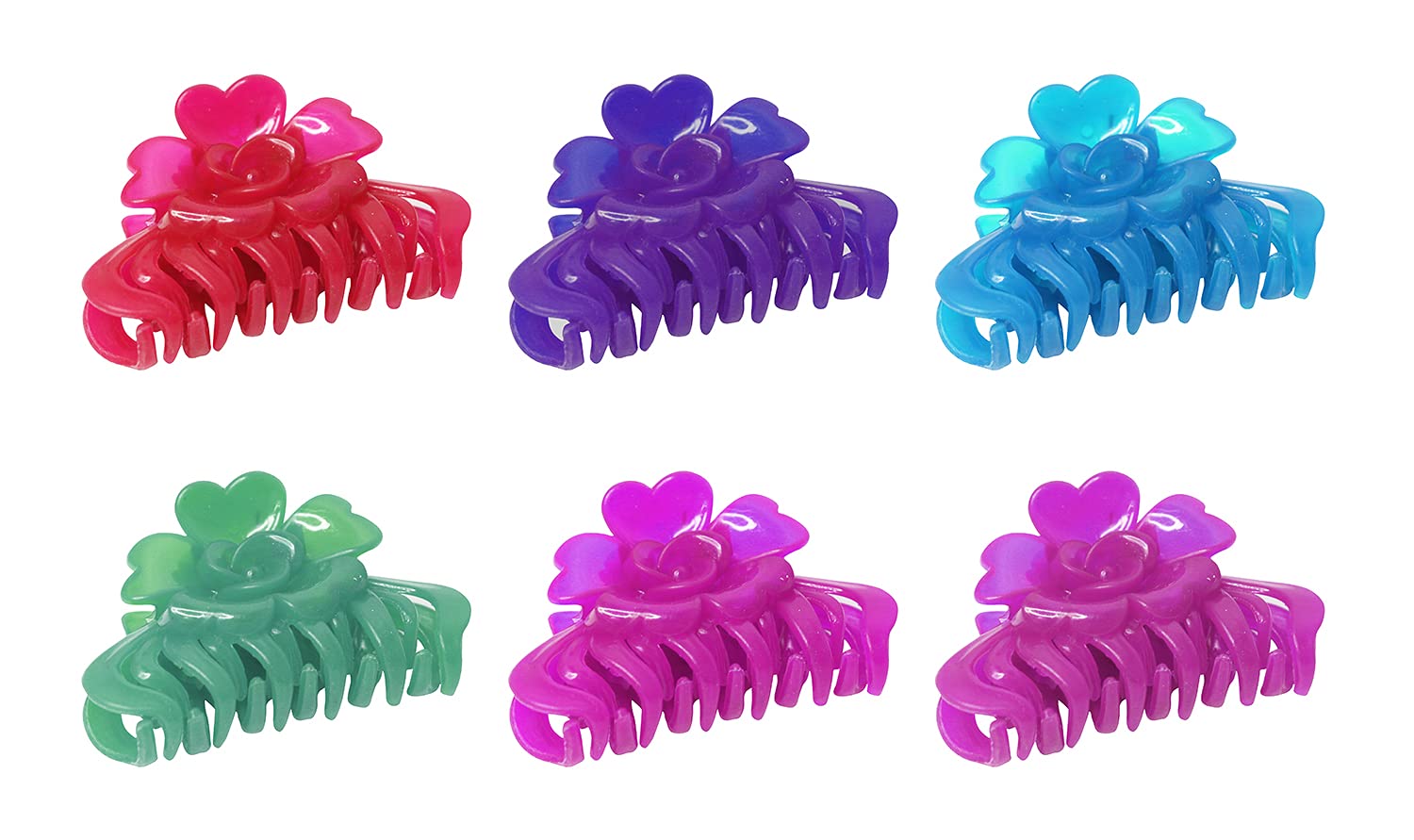 Kabello Hair Clips for Women & Girls - 6-Piece Multi-Color Hair Clutcher Set (Pack of 1) | Perfect for School, Work, Parties & Everyday Hairstyles
