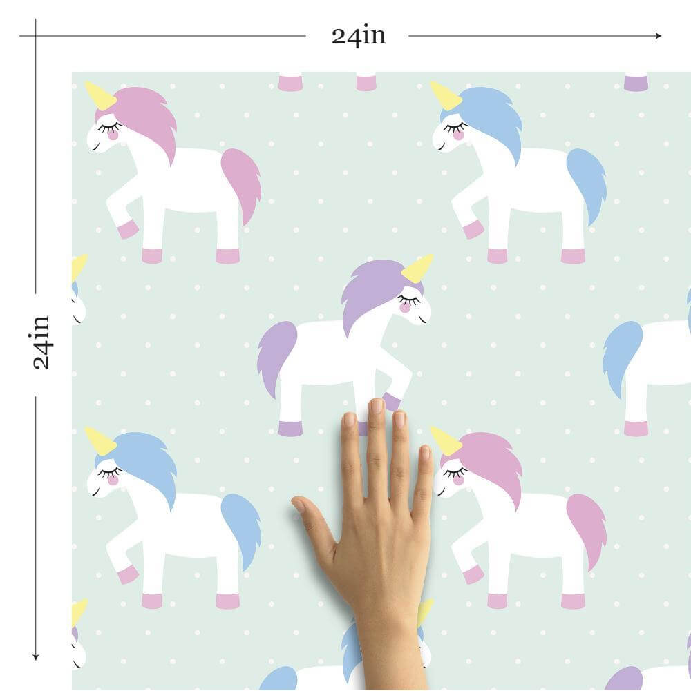 Neon Blue & Purple Fantasy Baby Peel and Stick Removable Wallpaper - Self-Adhesive Nursery Decor for Girls & Boys Rooms - Easy DIY Wall Covering for Bedrooms, Playrooms & Kids Spaces