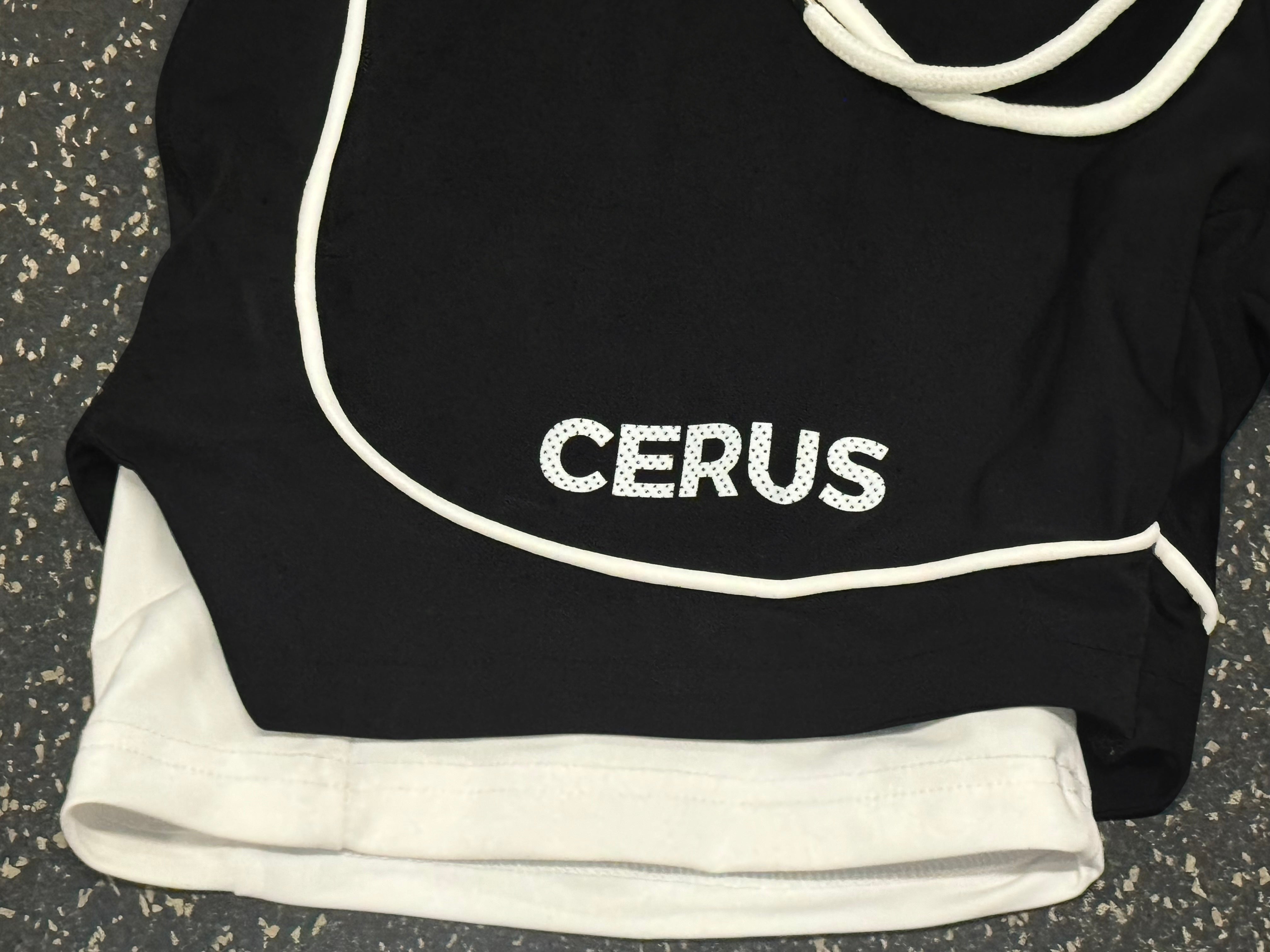 Cerus Black Flow 2-in-1 Running Shorts for Men - Moisture Wicking Athletic Workout Shorts with Built-in Liner - Perfect for Gym, Jogging & Outdoor Sports