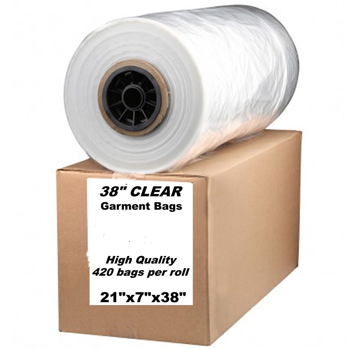 Garland Poly Garment Clear Bags 0.65 Mil - Dry Clean & Laundry Storage Bags - Durable High Clarity Polyethylene Bags (32