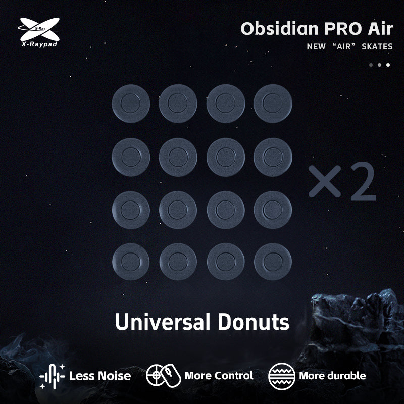 X Raypad Obsidian PRO Air Universal Donuts Mousepad (Grey) - High Precision Gaming Surface for Esports & Office Work