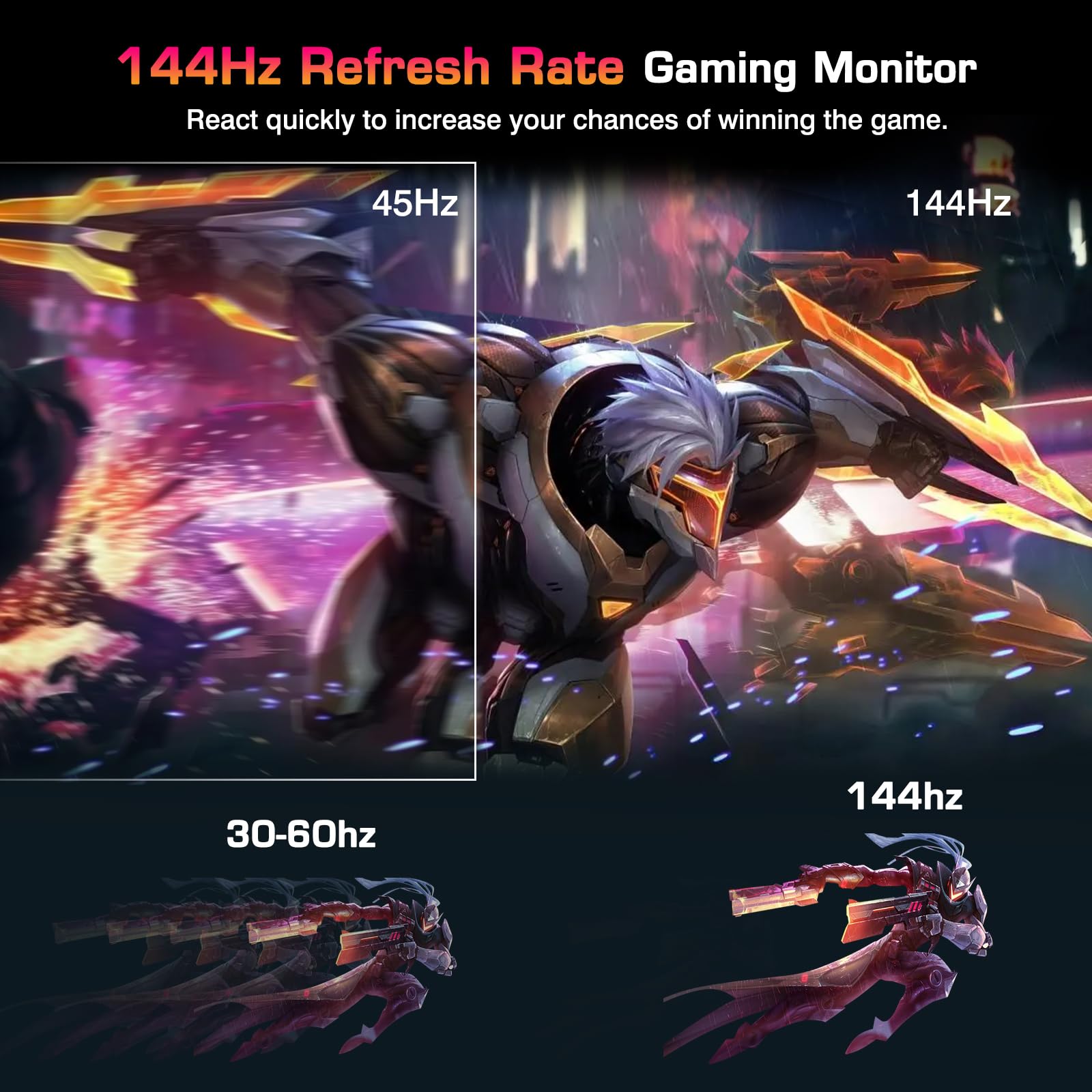 2K 144Hz Portable Monitor 18inch - 2560x1600 QHD IPS HDR Display, 100% sRGB, Ultra Slim Frameless Aluminum Alloy Case with VESA Mount - Perfect for Gaming, Work & Travel with Laptop, Phone & Game Devices
