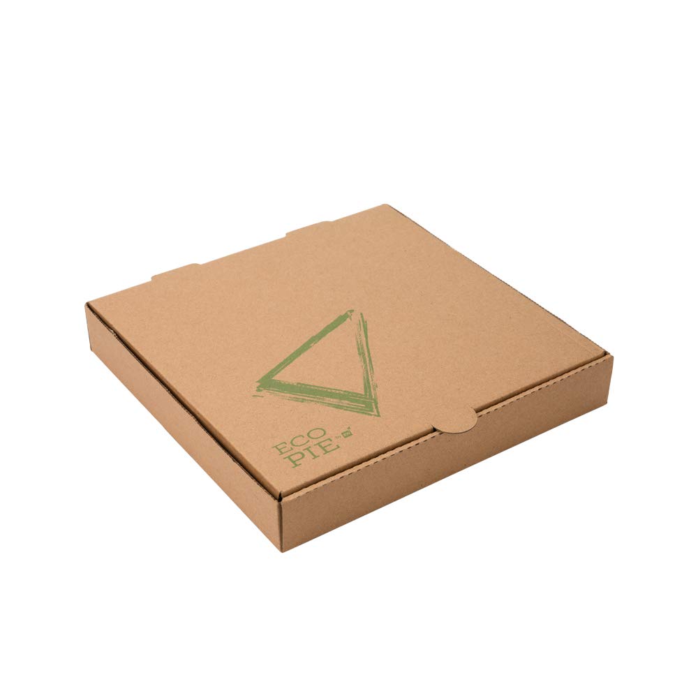 Eco-Friendly 16.1 x 1.7 Inch Corrugated Pizza Boxes - 50 Pack Greaseproof Kraft Takeout Containers | Disposable & Sturdy for Delivery, Parties, Picnics & Leftovers Storage | Sustainable Restaurantware & Repurposable as Plates