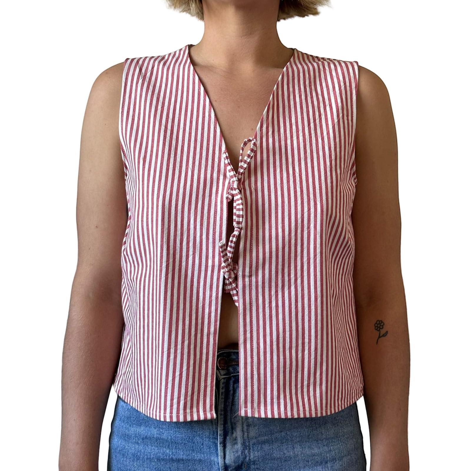 Y2K Vintage Gingham Plaid Tank Top for Women - Sleeveless Tie Front Cute Summer Vest - Perfect for Teen Girls, Beach Outfits & Casual Wear
