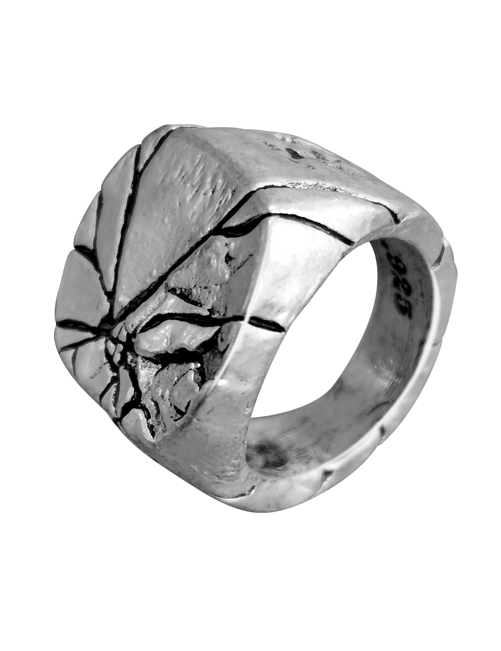 3D Printed Stainless Steel Cracked Rings for Men - Retro Geometric Irregular Line Design, Unique Gift for Boyfriend, Husband, Anniversary - Perfect for Casual Wear, Parties & Special Occasions