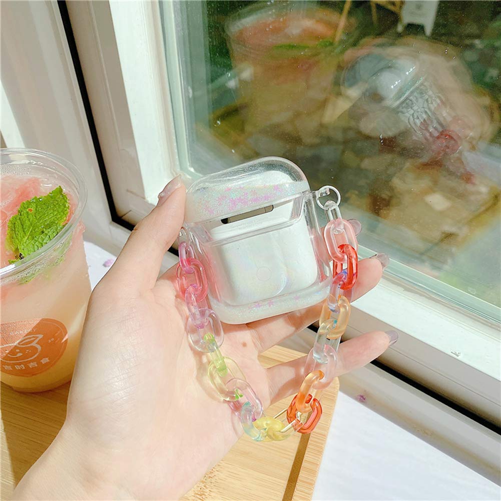 Cute AirPods Pro Case with Sequins & Chain - Wireless Charging, Protective Cover for Girls & Women - Perfect for Daily Use & Gifts