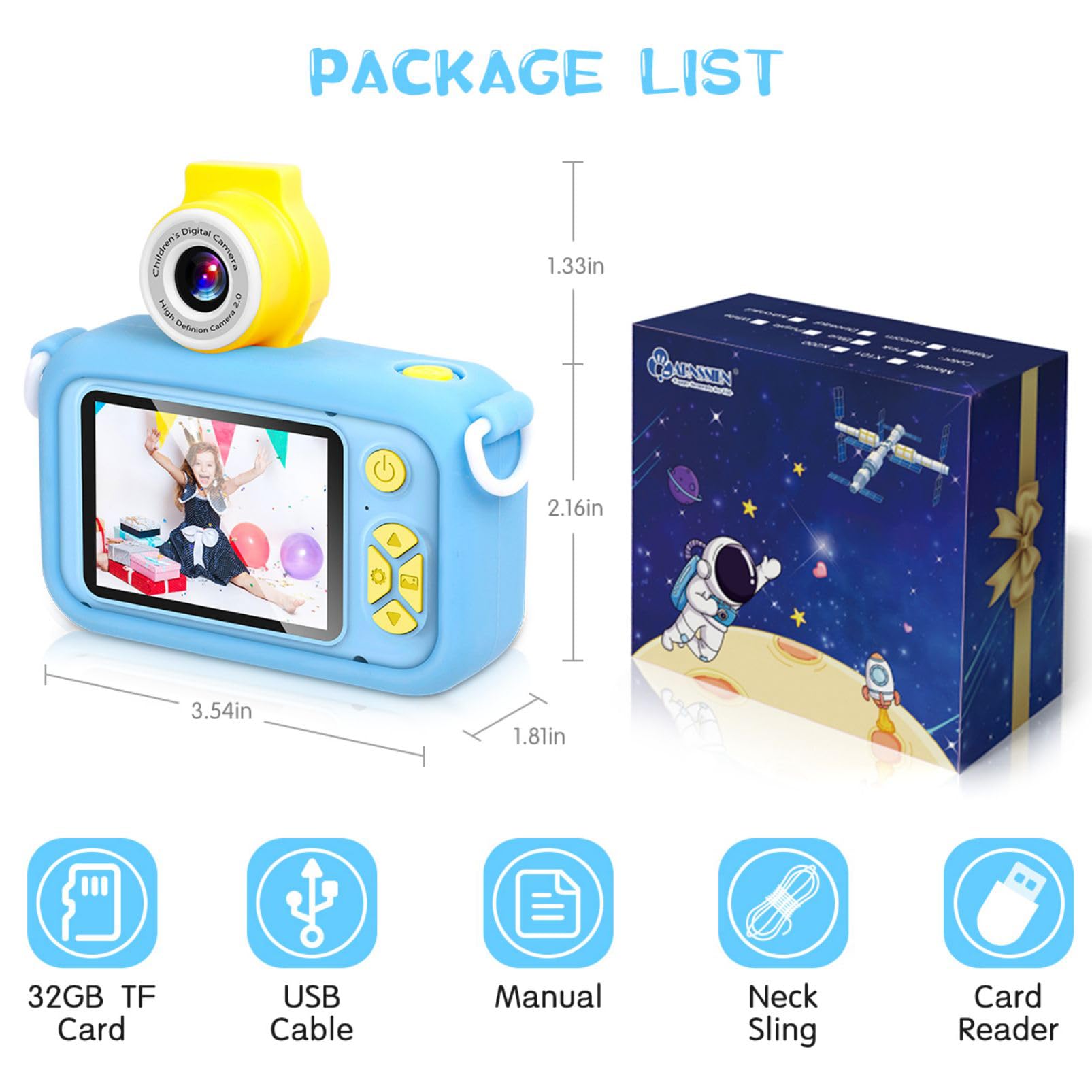 Kids Digital Camera with 180° Flip Lens - 2.4in IPS LCD Screen & Protective Silicone Case - Best Selfie Camera Toy for Boys Girls Ages 3-10 - Perfect Christmas Birthday Gift for Toddlers - Capture Family Moments, Travel Adventures & School Activities