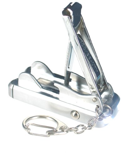 LED Nail Clipper Keychain - Portable Fingernail & Toenail Clippers with Built-in Light for Travel, Camping, Emergency Kits & Everyday Carry (EDC) - Stainless Steel Nail Trimmer with Key Ring