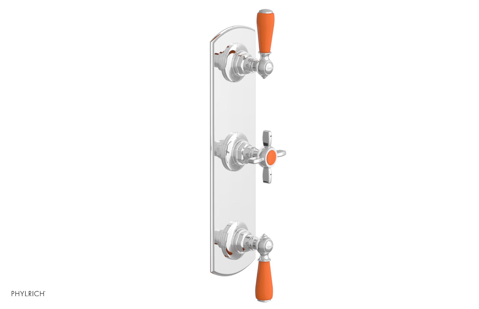 Jamestown Thermostatic Shower Valve with Dual Volume Control - Orange Accent Trim - Perfect for Modern Bathroom Renovations & Spa-Like Shower Experiences