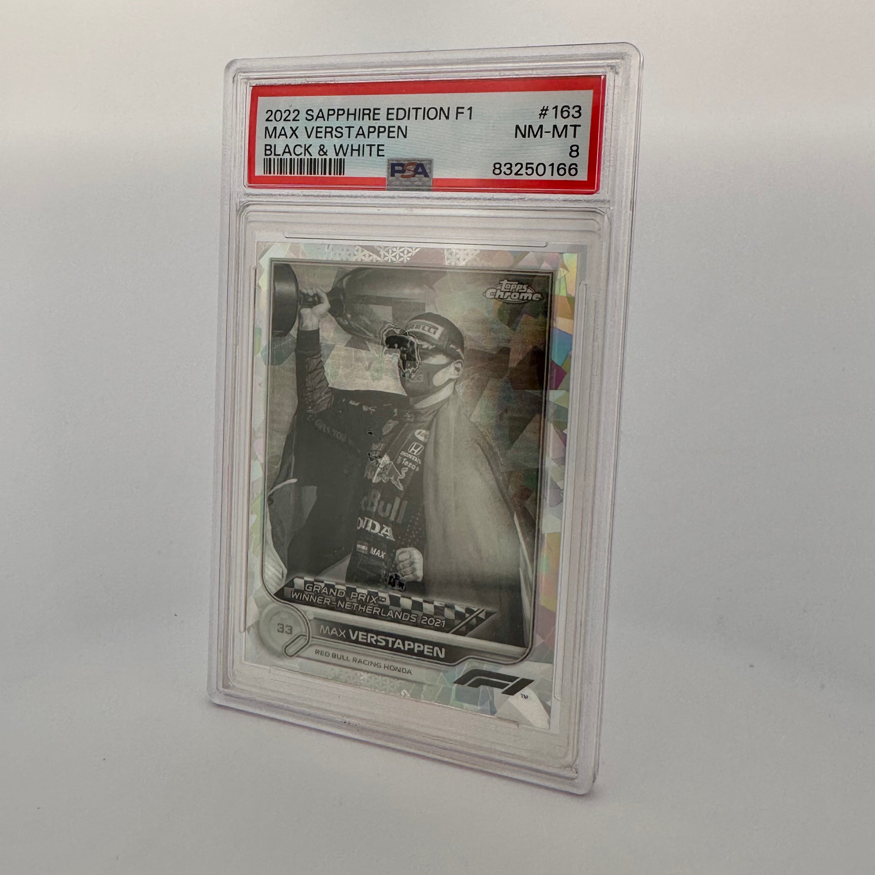 PSA 8 Graded 2009 Max Verstappen #163 Sapphire Edition Black & White Rookie Card - Perfect for F1 Collectors, Racing Fans, and Sports Memorabilia Enthusiasts