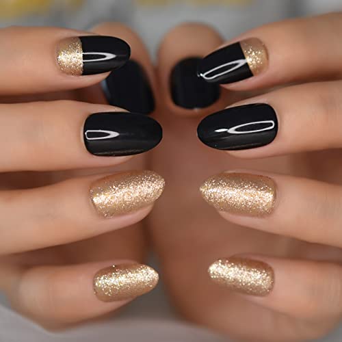 Black gold glitter