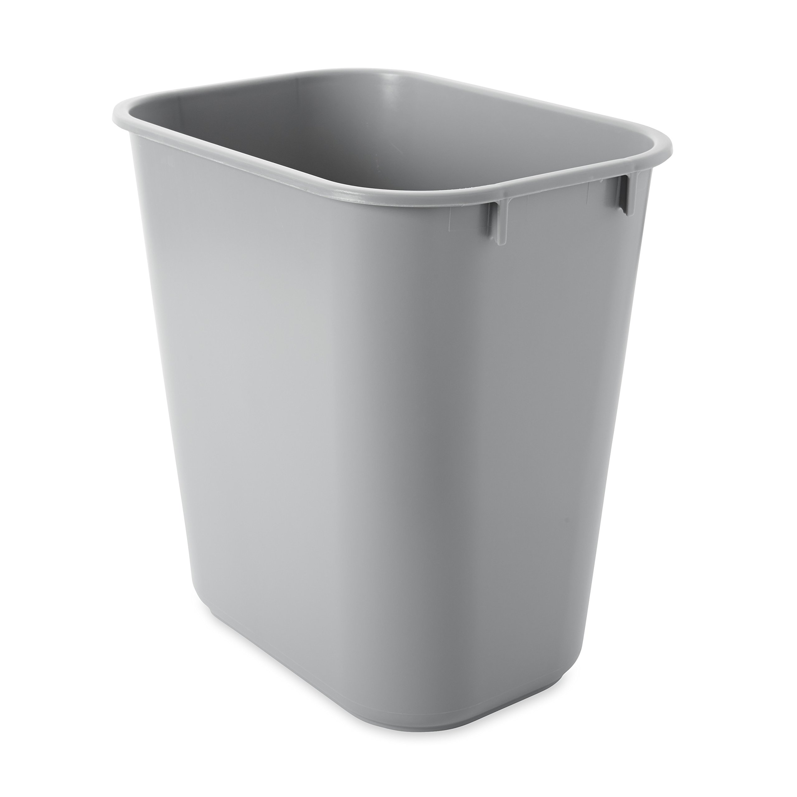 Rubbermaid 3.5-Gallon Small Gray Rectangular Desk Side Trash Can - Compact Office Bathroom Bedroom Waste Bin - Fits Under Desk Cabinet Sink - Ideal for Home Office Dormitory Bathroom and Small Spaces