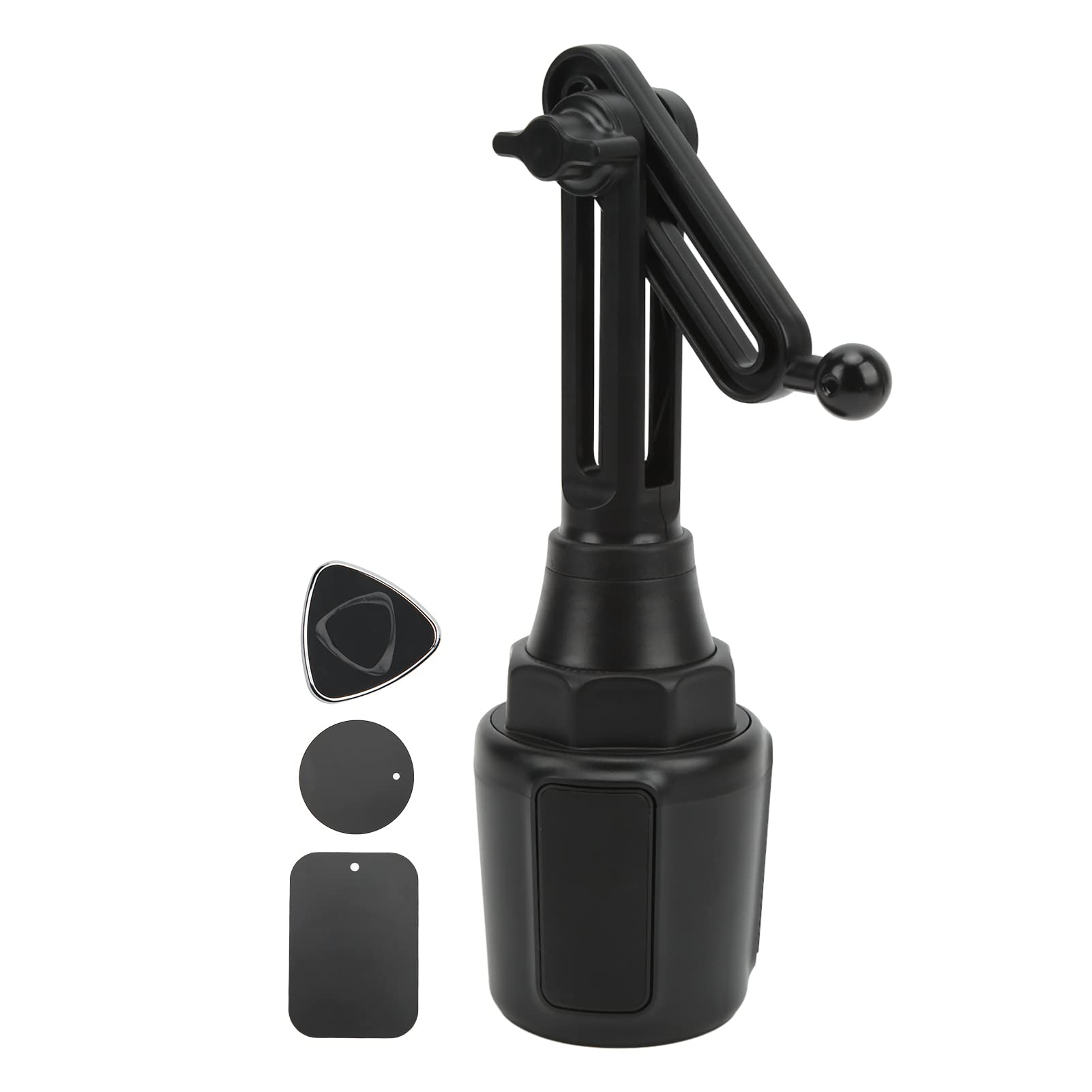 Magnetic Car Cup Holder Phone Mount - Anti-Scratch Phone Stand for iPhone & Android - Universal Smartphone Cradle for Safe Driving (Black) | Perfect for Road Trips, Commuting & Hands-Free Navigation