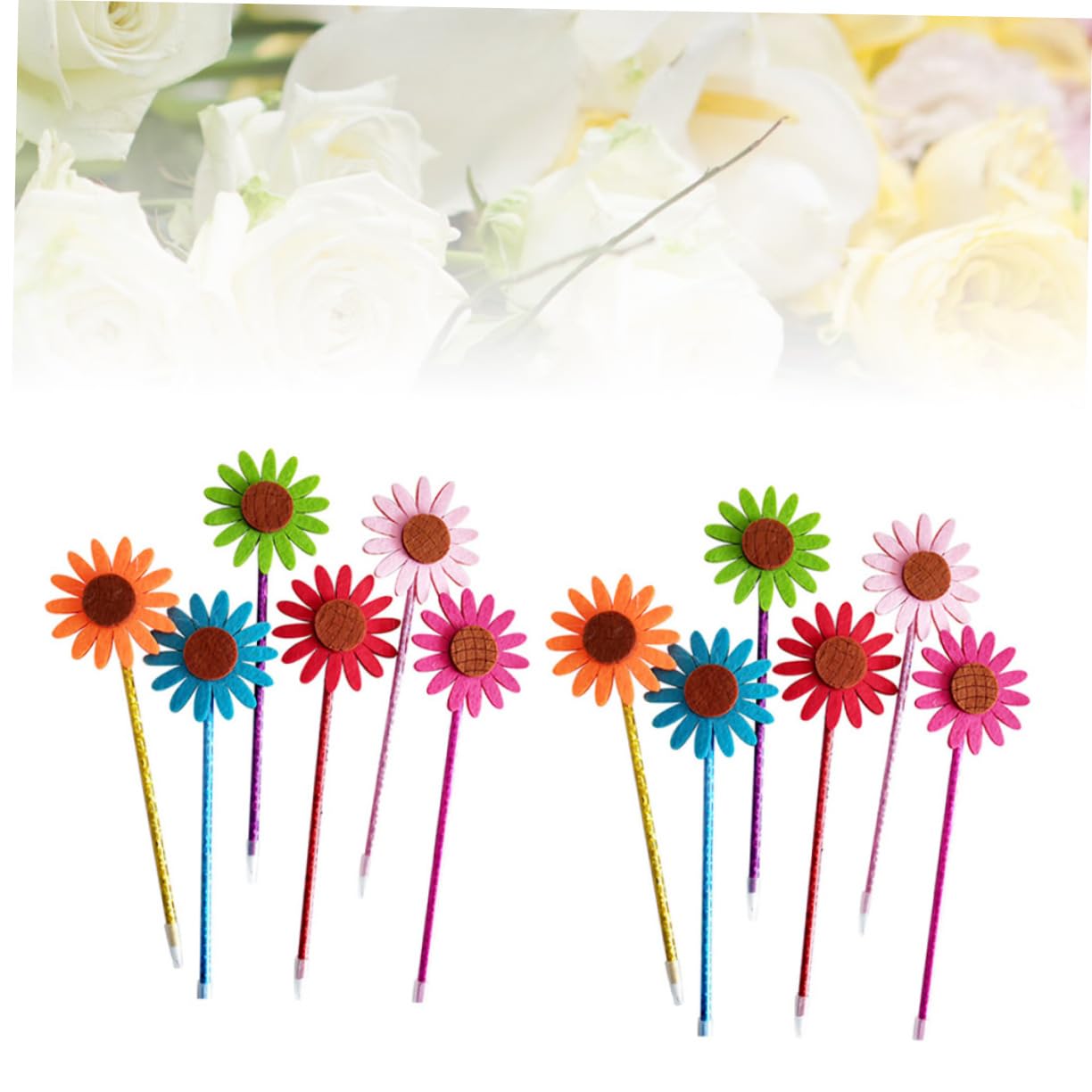 NUOBESTY 3 Sets Sunflower Ballpoint Pens - 36 Colorful Fun Writing Pens for Kids, Students, School & Office Supplies - Perfect for Note Taking, Journaling & Gift Giving