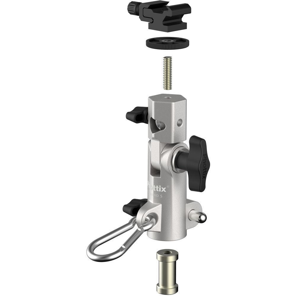 Phottix Varos Pro S Multi-Function Flash Shoe Umbrella Holder - Universal Mount for DSLR Cameras & Speedlights - Perfect for Studio, Outdoor & Event Photography