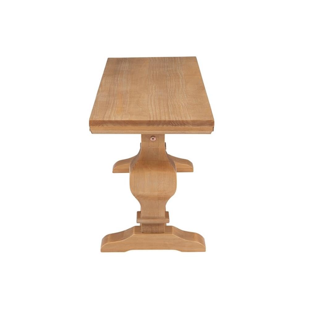 Linon Larson Solid Pine Wood Double Pedestal Bench - Rustic Honey Brown Finish | Durable Entryway, Bedroom, or Dining Room Seating Bench