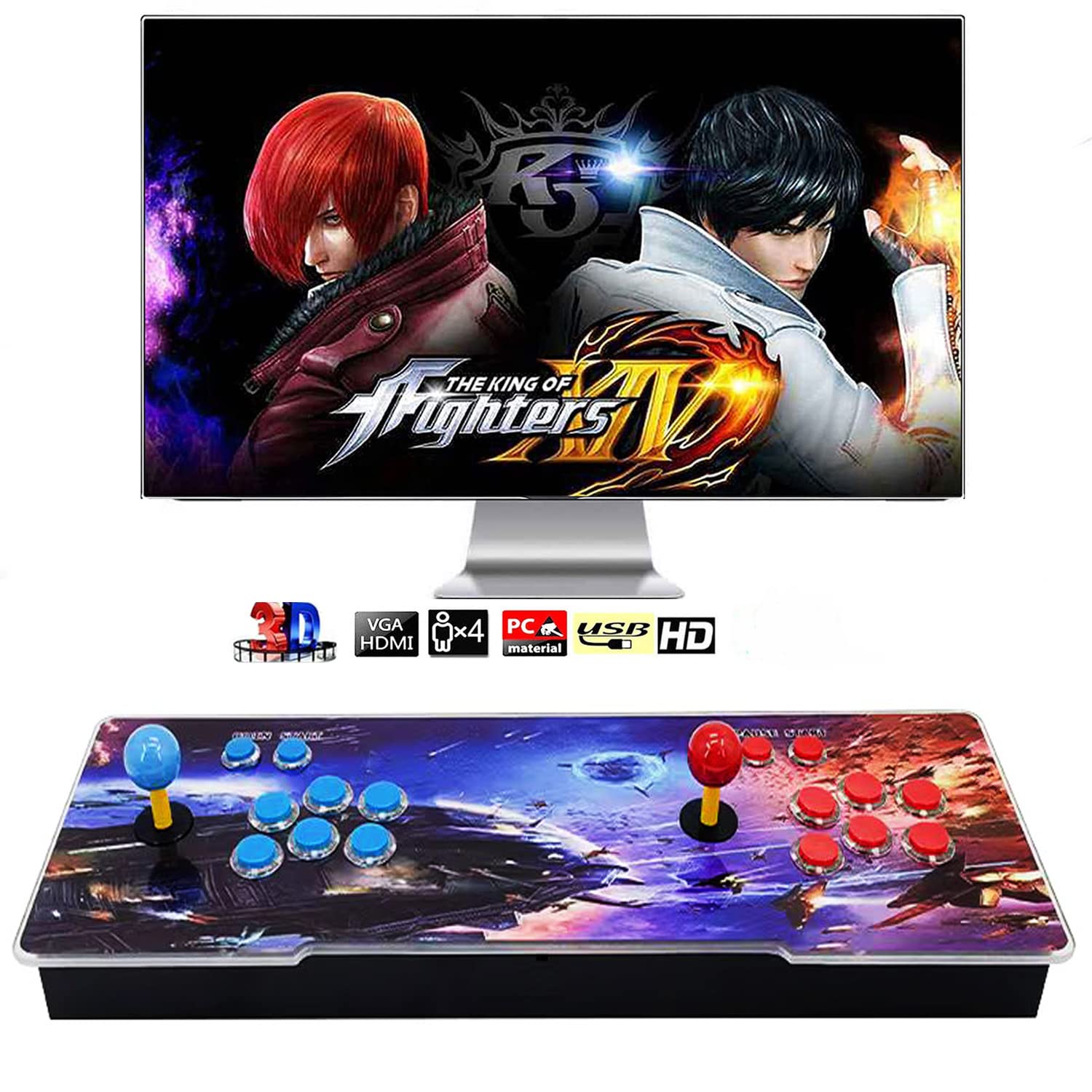 VEGAMED 13000-in-1 Pandora's Box Arcade Game Console - 3D Retro Gaming System for PC, Projector & TV | 2-4 Player Multiplayer | 1280x720 Full HD | Game Search/Save/Load Features | Perfect for Home Entertainment & Game Rooms