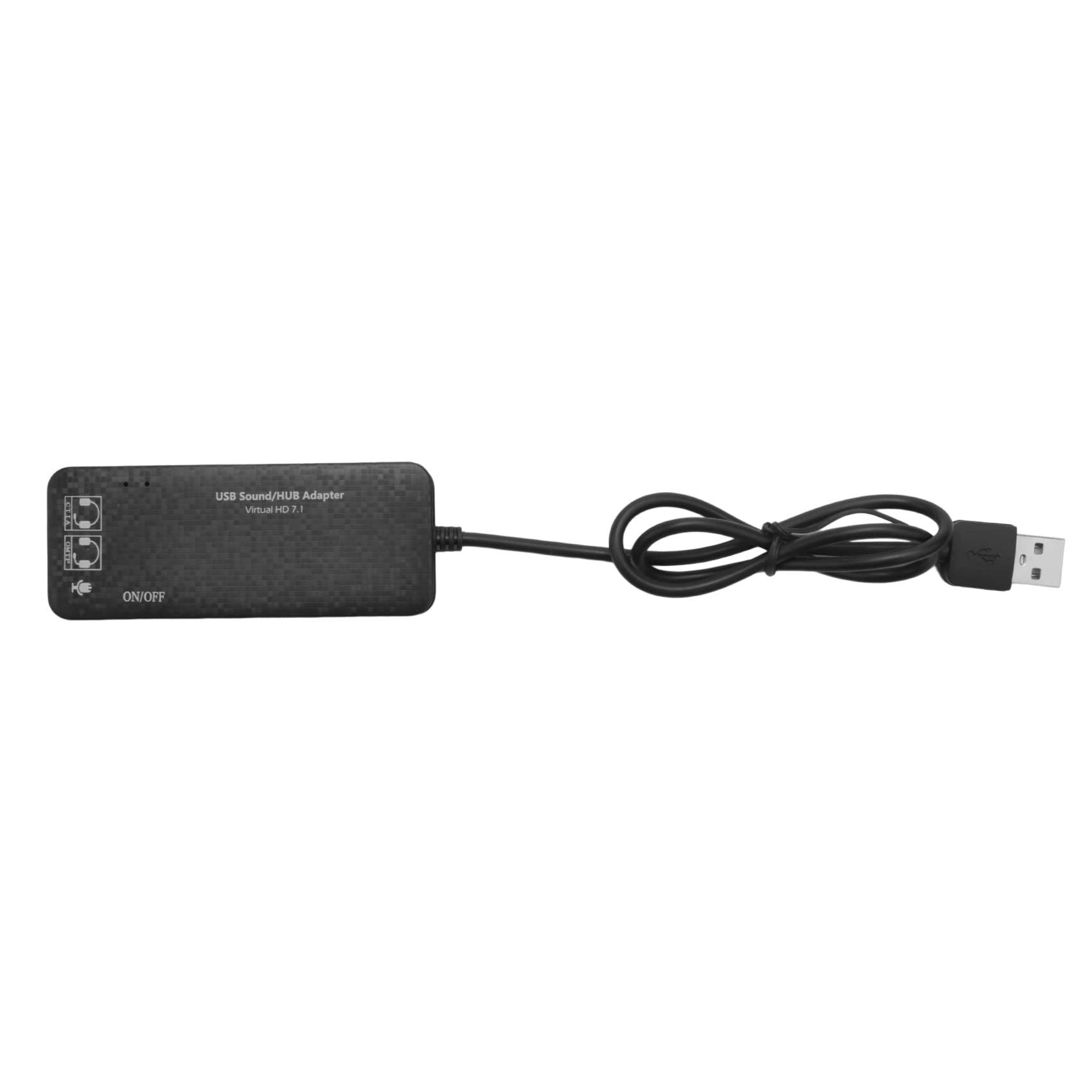 Koanhinn 3-Port USB 2.0 Hub with 7.1 Channel Sound Card & Headset Microphone Adapter for PC - Black | Perfect for Gaming, Streaming & Conference Calls