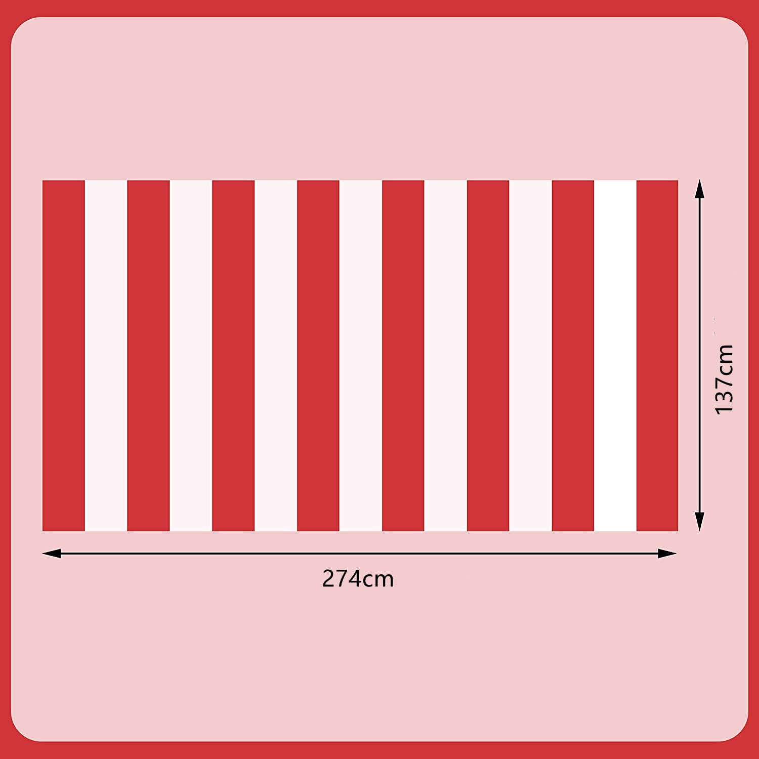Red Striped Plastic Tablecloth 108