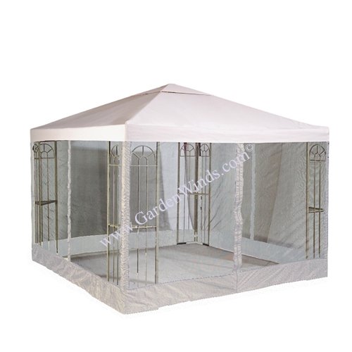 10' x 10' Single Tier Gazebo Replacement Canopy Top Cover with Netting Set - Beige | Durable Outdoor Shade Solution for Patio, Deck, and Backyard Relaxation