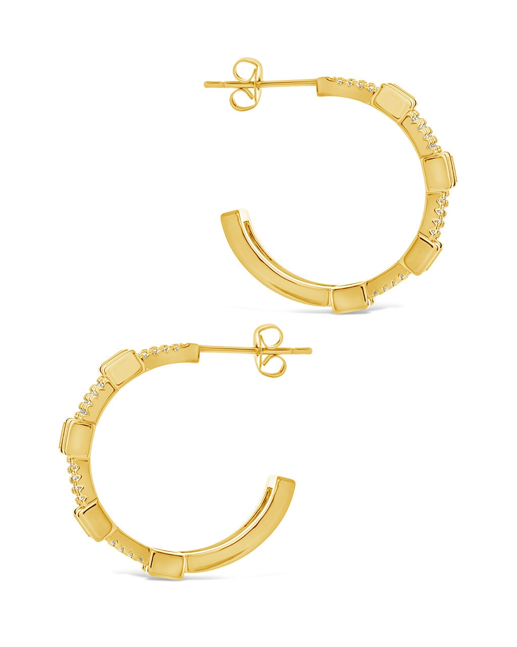 Neah CZ Station Hoop Earrings - Sparkling Cubic Zirconia Stud Earrings for Women, Perfect for Parties, Weddings & Everyday Wear