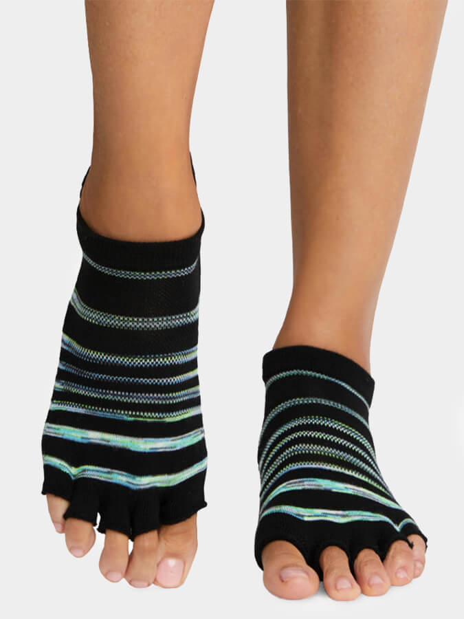 ToeSox Low Rise Tec Half Toe Women's Non-Slip Yoga Socks with Grip - Perfect for Pilates, Barre & Hot Yoga Workouts