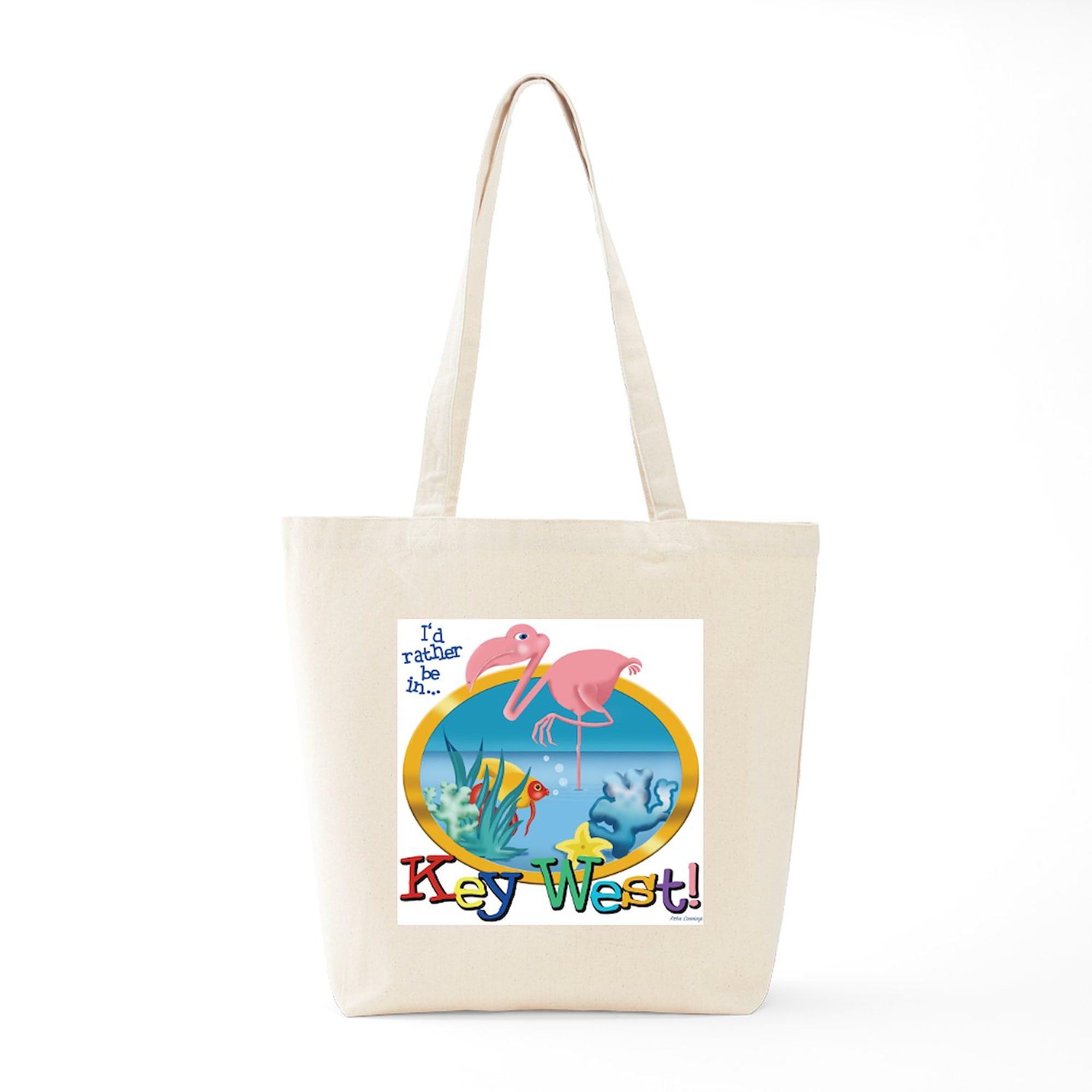 Key West Tote Bag - Natural Canvas Reusable Shopping Bag for Beach, Groceries & Daily Use | Eco-Friendly Cotton Carryall