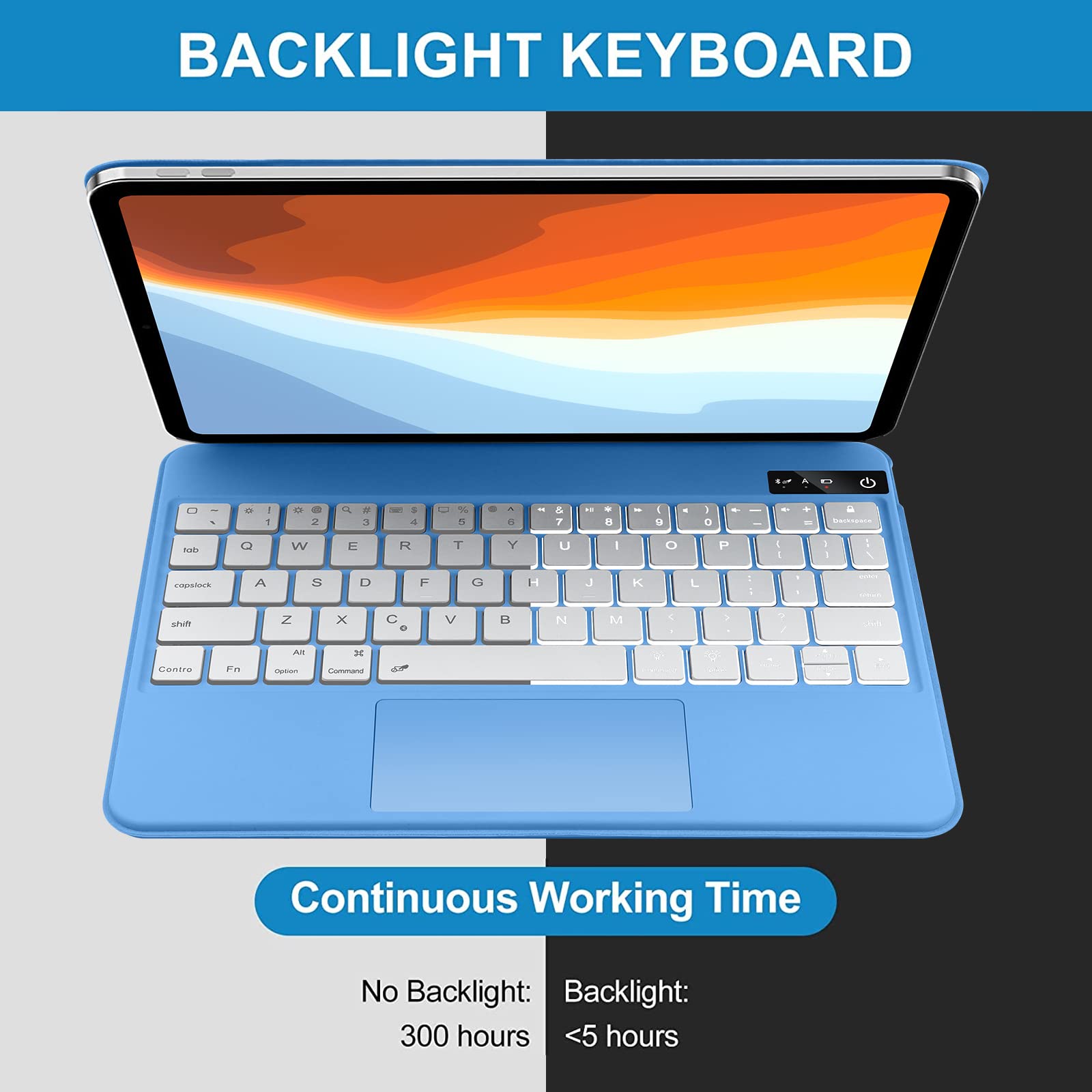 Magic Keyboard Case for iPad Air 11 inch M2 2024 & iPad Pro 11 inch (1st-4th Gen) - Slim Protective Cover with Backlit Keyboard, Magnetic Stand, Multi-Touch Trackpad | Perfect for Work, Study & Travel