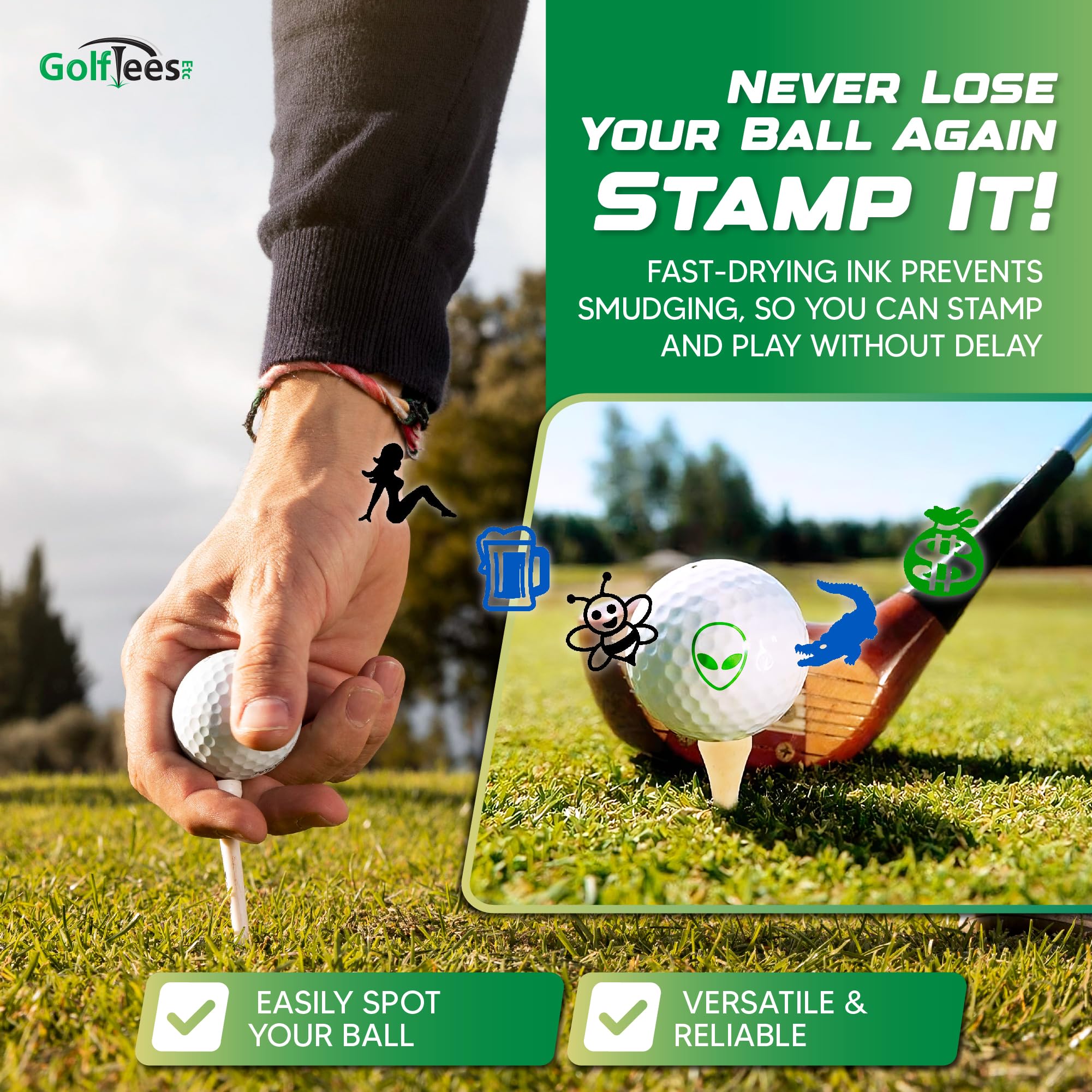 EZBallStamp Golf Ball Stamp - Red Butterfly Design for Personalizing Golf Balls | Perfect for Golf Tournaments, Gifts & Practice Sessions