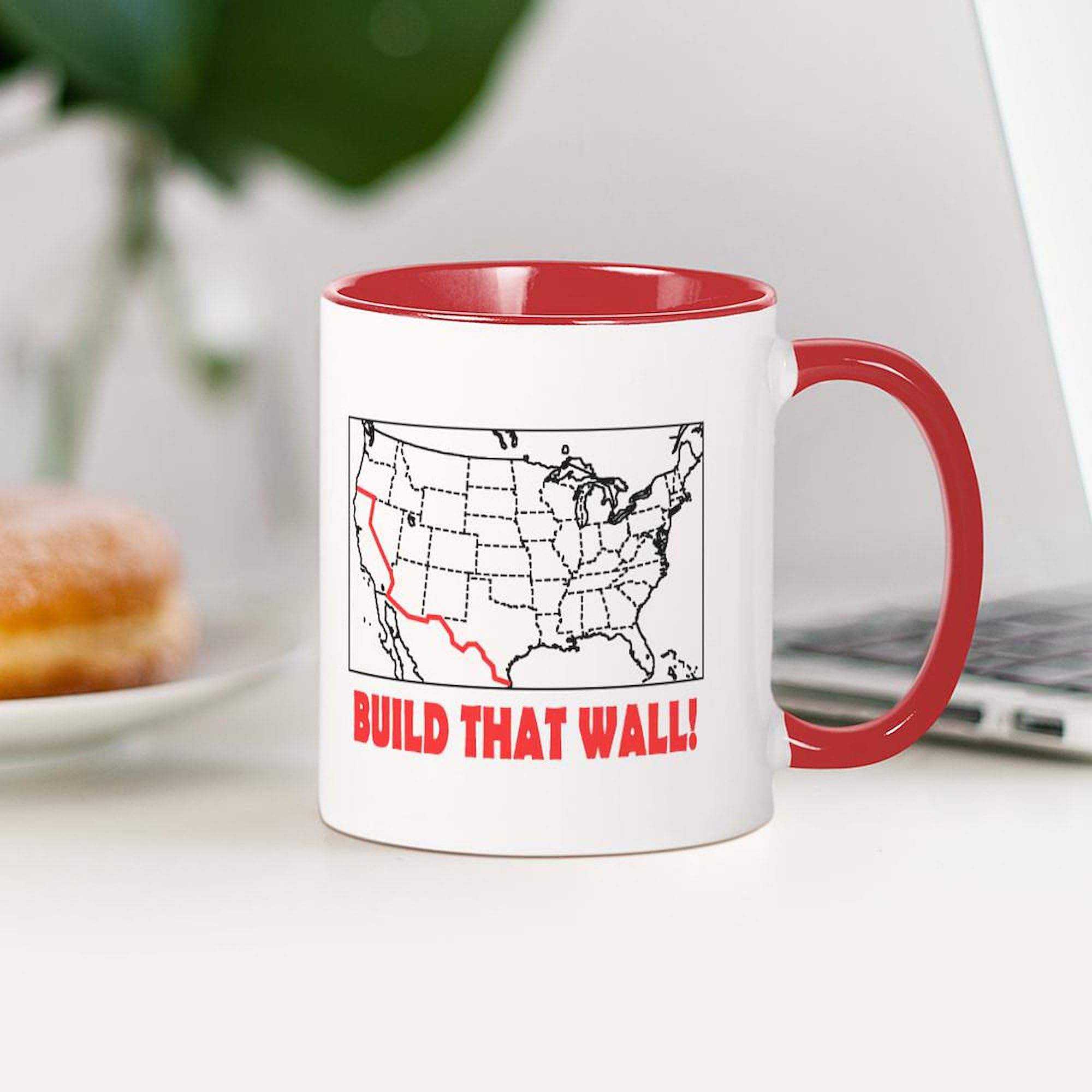 Build That Wall 11 oz (325 ml) Ceramic Coffee Mug - Funny Political Novelty Gift for Tea & Coffee Lovers - Perfect for Office, Home, or Gag Gifts