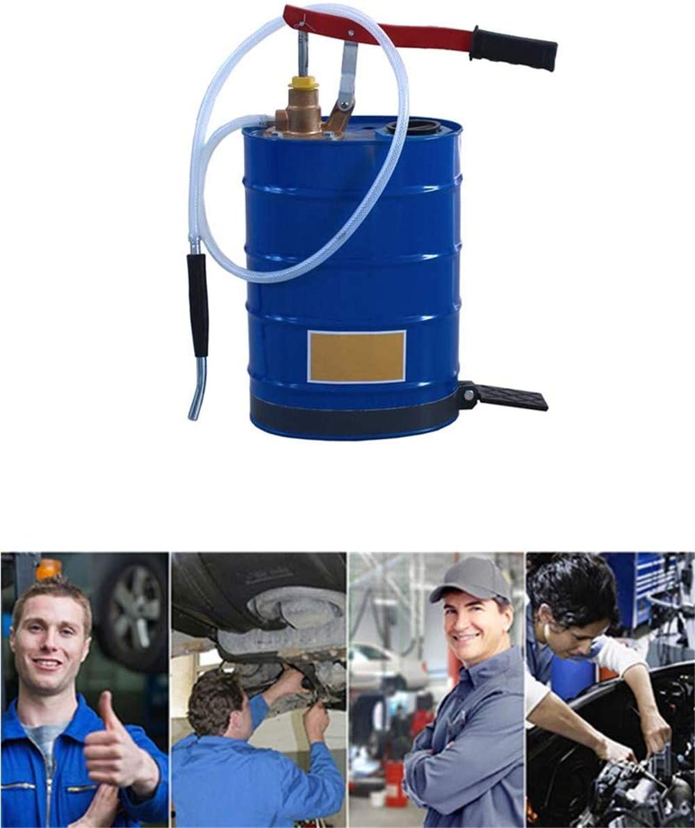 MXBAOHENG 10L Manual Hand Pressure Oil Filler Pump - Engine Oil & Gear Oil Transfer for Car, Truck & Automotive Maintenance - Durable Blue Oil Filling Barrel (Ideal for DIY Garage, Mechanic Shop & Fleet Maintenance)