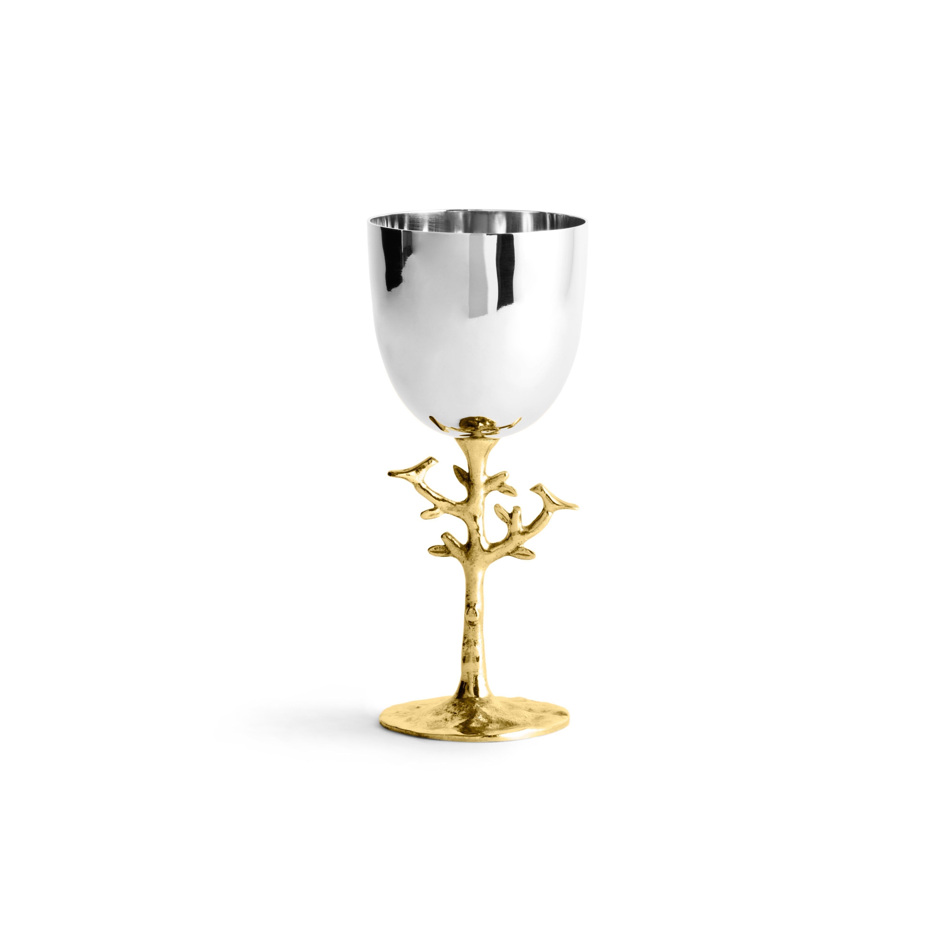 Elegant Tree of Life Gold Kiddush Cup - Jewish Ritual Wine Goblet for Shabbat & Holidays - Perfect for Religious Ceremonies, Wedding Gifts, and Home Decor