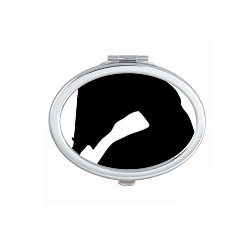 DIYthinker Kung Fu Chinese Shaolin Stick Culture Mirror - Portable Folding Double-Sided Makeup Mirror for Travel, Gym & Home Use
