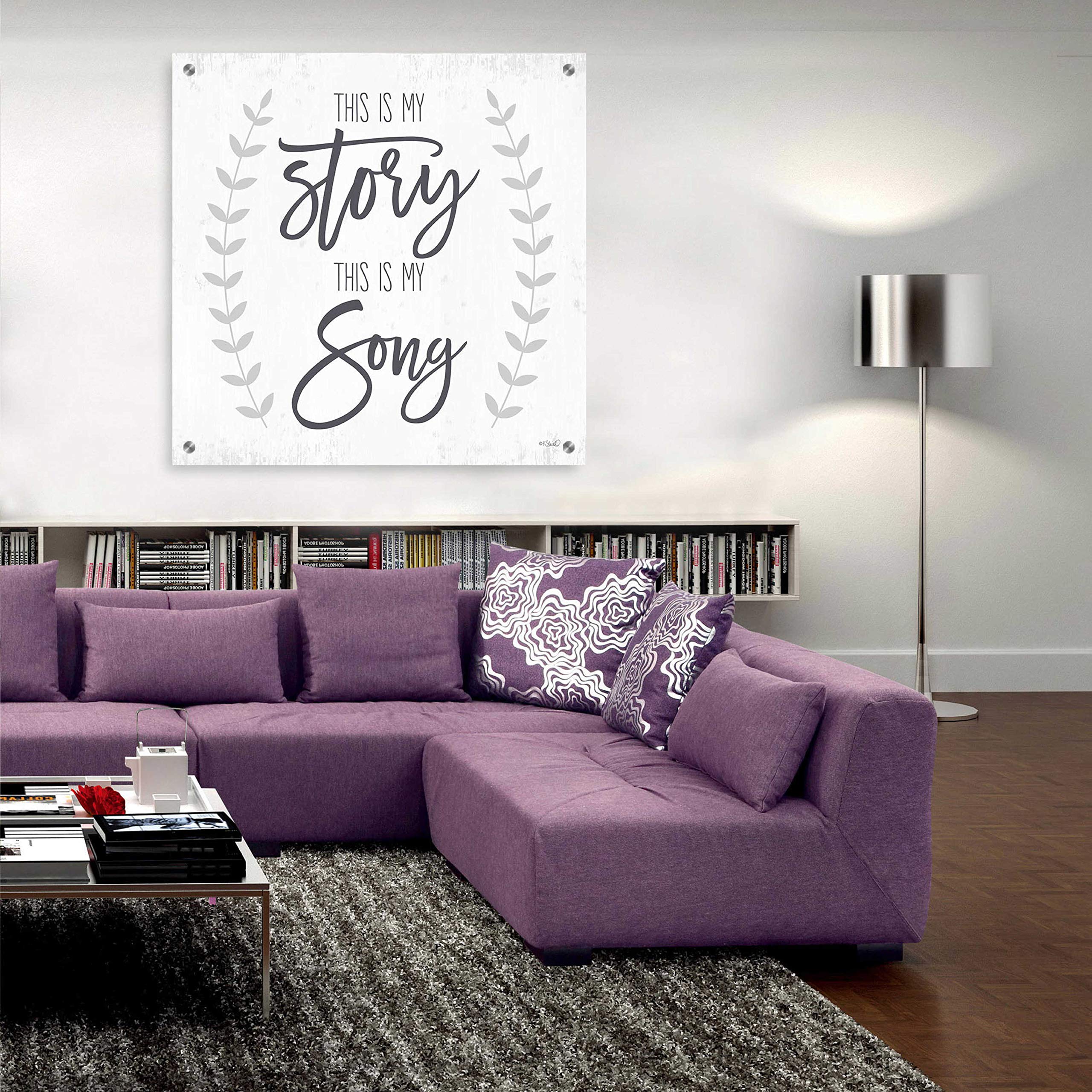 Epic Abstract Acrylic Glass Wall Art 'This is My Story I' by Kate Sherrill - 36x36 Inches Modern Home Decor for Living Room, Bedroom & Office