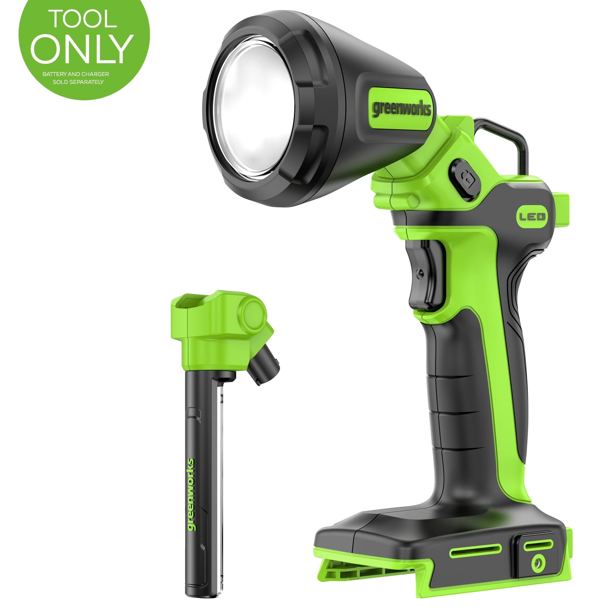 24V Cordless Battery 2-in-1 Work Light (Tool Only) - Rechargeable LED Flashlight for Construction, Camping & Emergency Use