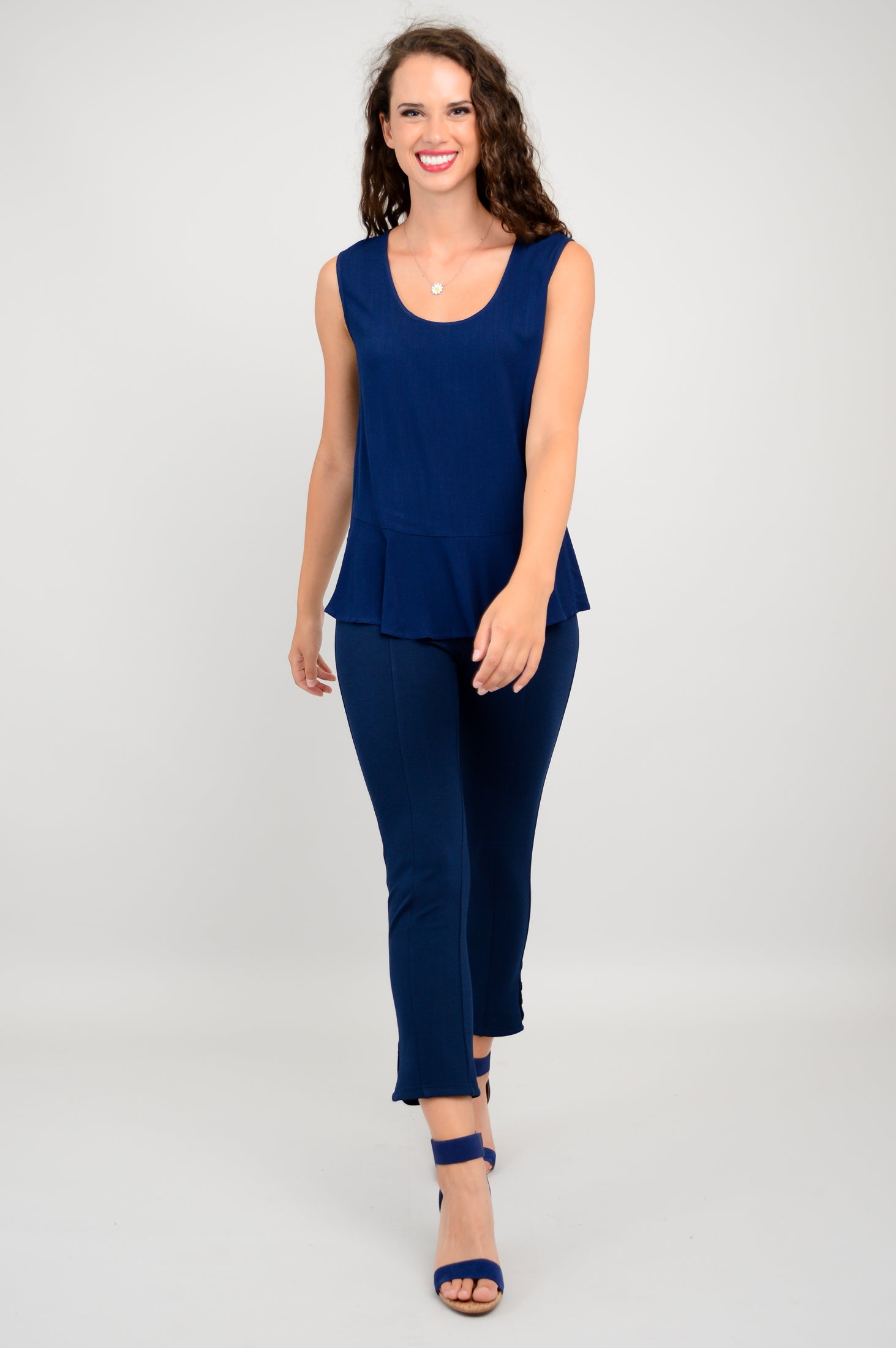 Ginny Tank Top - Soft Indigo Linen Bamboo Blend for Women | Perfect for Summer Outfits, Casual Wear & Layering