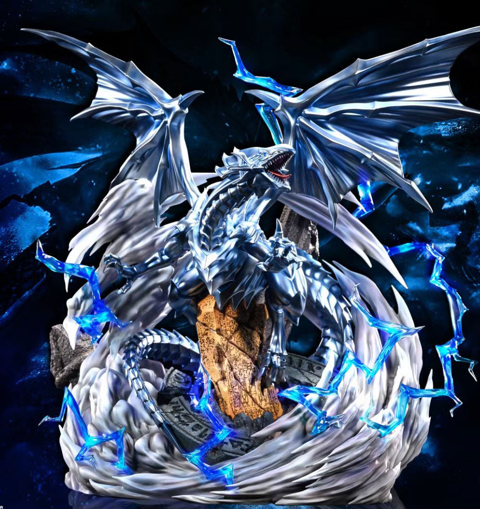MX Studio Blue Eyes White Dragon Yu-Gi-Oh! Collectible Figure - Anime Action Figure for Display & Gaming Scenes