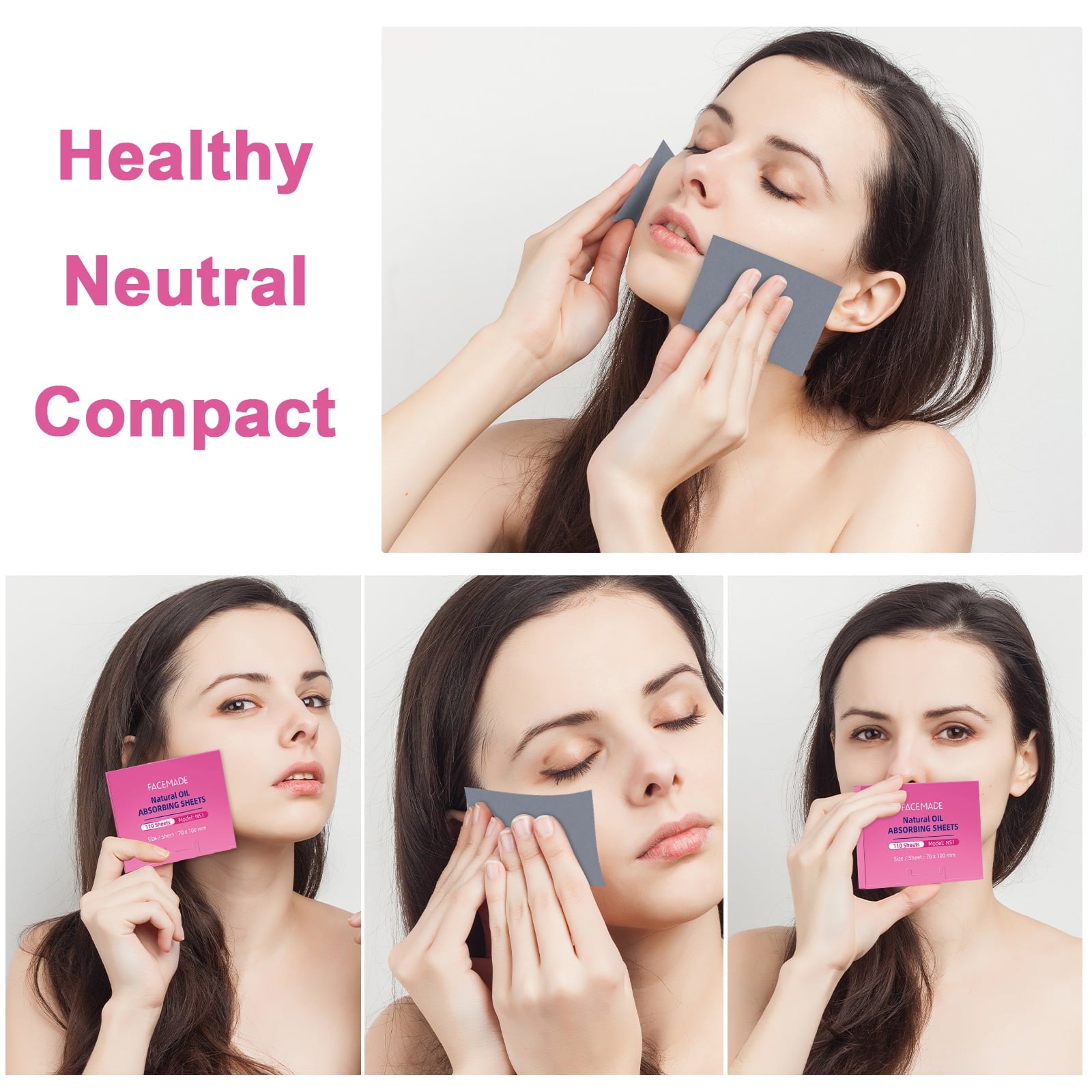 FACEMADE Oil Blotting Paper for Face - 220 Sheets (2 Pack) | Absorbent Blotting Papers for Oily Skin & Shine Control | Perfect for Makeup Touch-Ups & On-The-Go Use