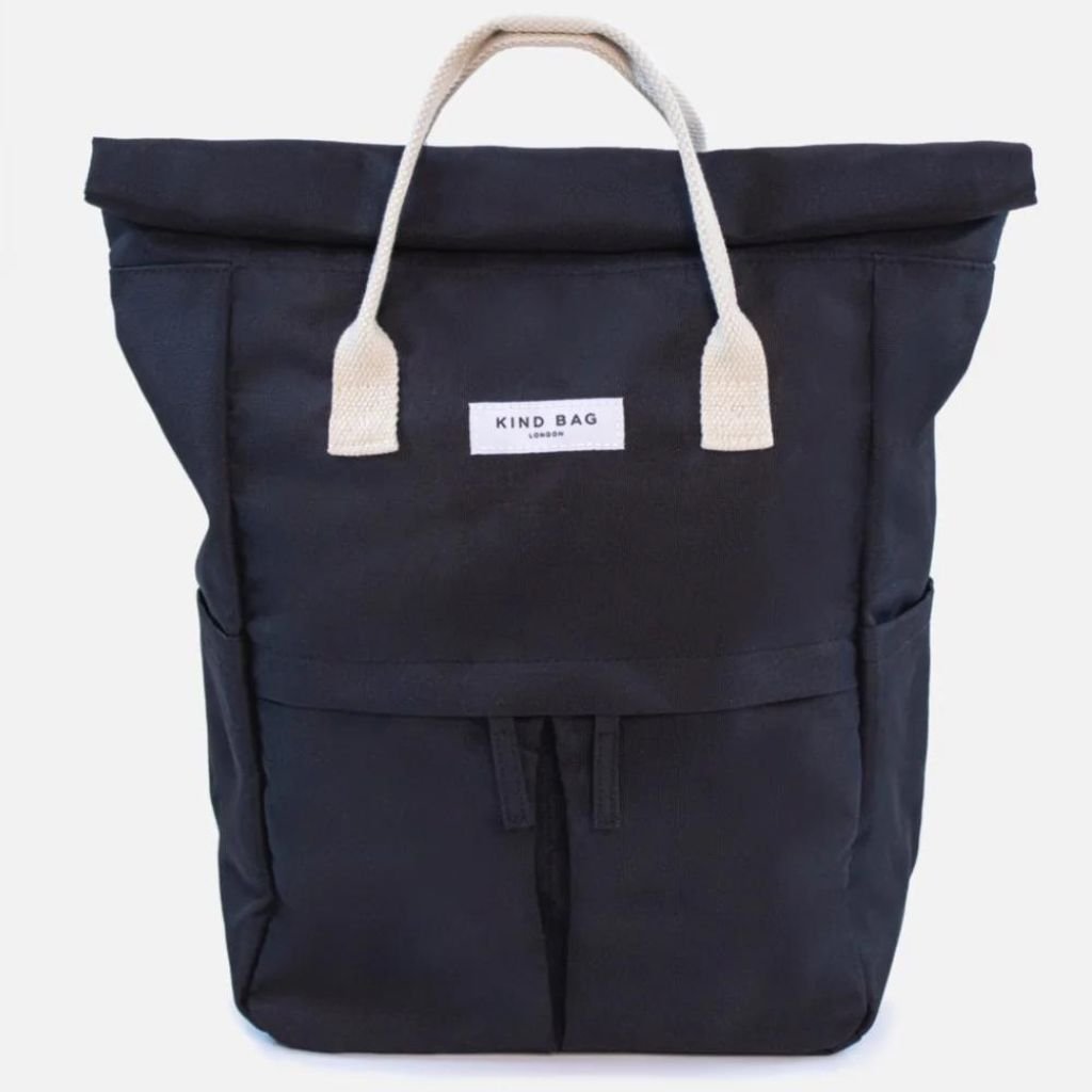 Kind Bags Hackney Medium Backpack - Stylish & Durable Black Backpack for Work, Travel & School | Water-Resistant & Spacious Design