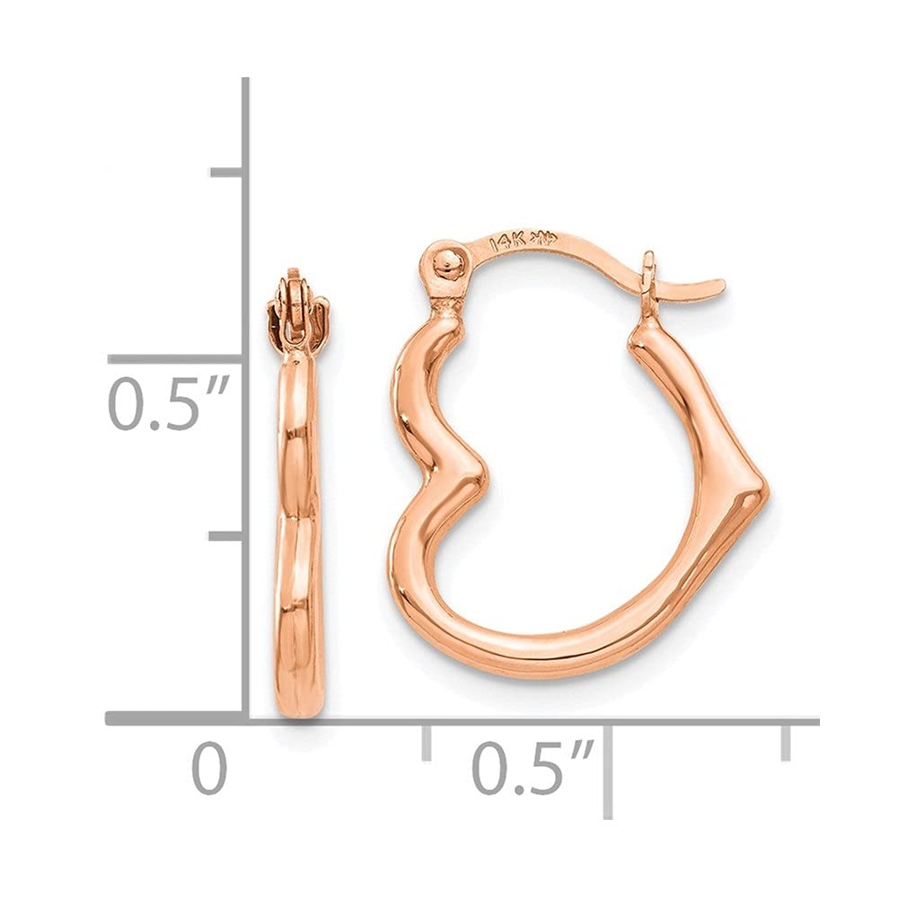 14K Gold Heart Shaped Hollow Hoop Earrings for Women - Diamond2Deal Fine Jewelry | Valentine's Day Gift, Anniversary Present, Romantic Occasion Jewelry