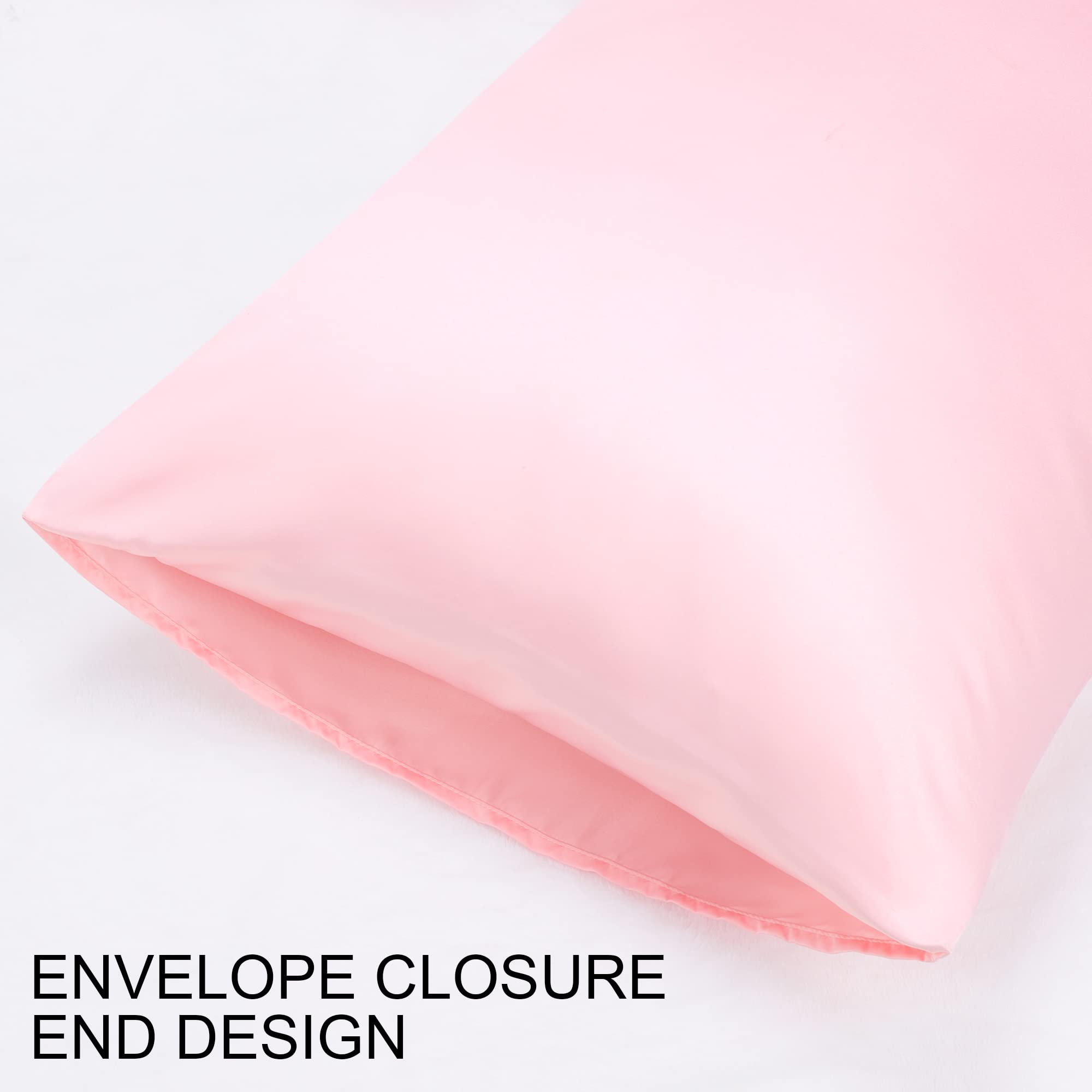 uxcell 2 Pack Silk Satin Pillowcase for Hair & Skin Care - Cooling, Breathable, Soft 14x20 Inch Travel Size Pillow Cases with Envelope Closure (Pink) | Perfect for Beauty Sleep, Travel & Sensitive Skin