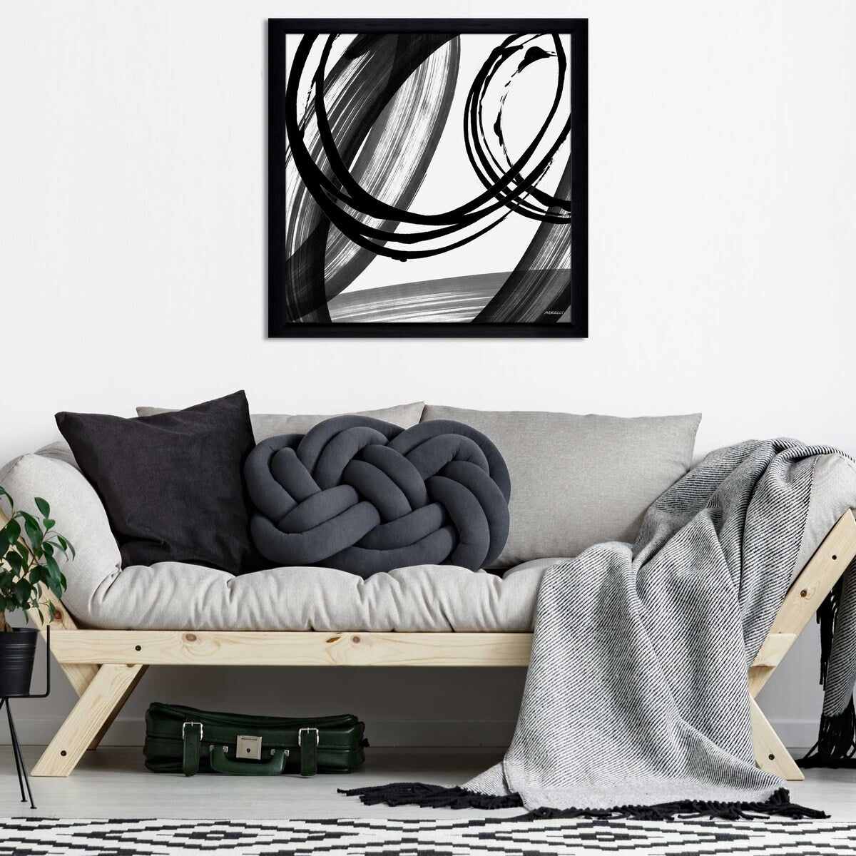 Black and White Pop Art Square Print on Acrylic - Modern Wall Decor for Living Room, Office & Bedroom