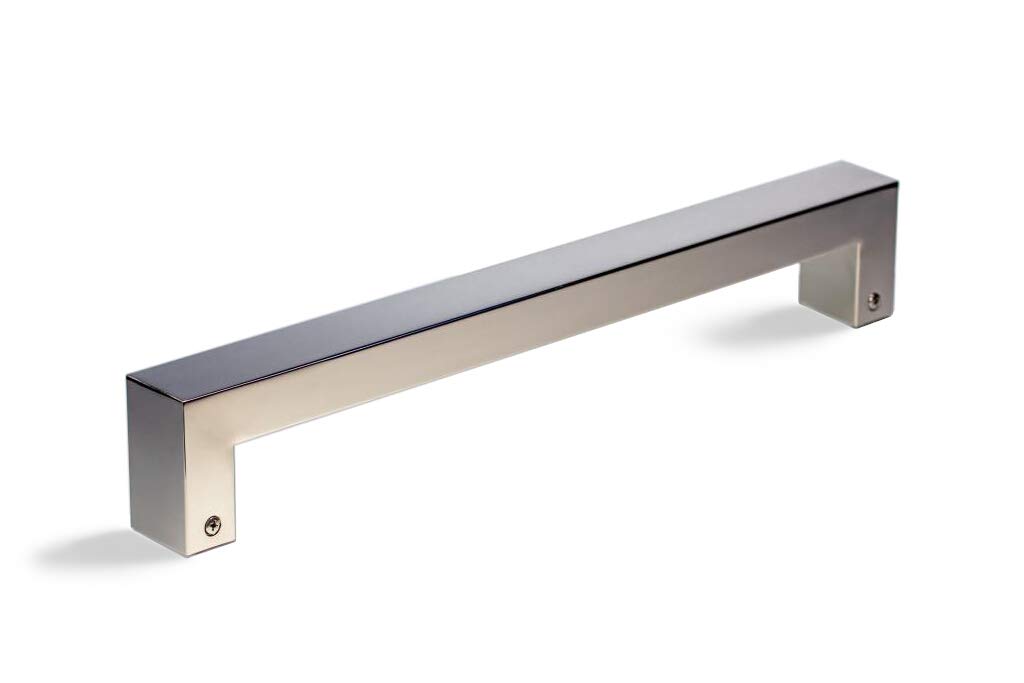 16 Inch Square Rectangle Stainless Steel Modern Door Handle - Chrome Mirror Polish Finish for Entry, Shower, Barn & Sliding Doors - Interior & Exterior Use - Perfect for Contemporary Homes & Commercial Spaces